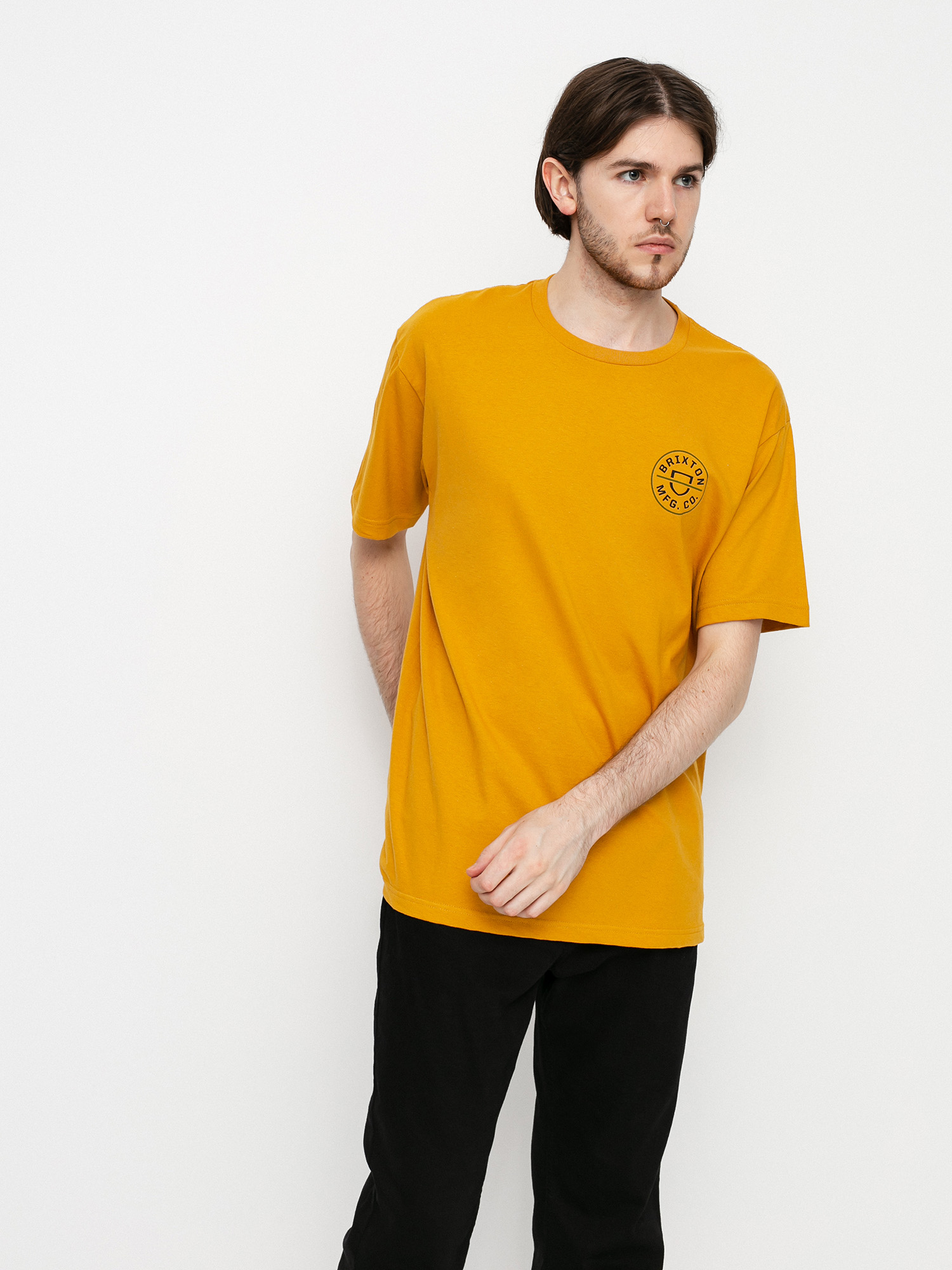 T-shirt Brixton Crest II (antique gold/black)