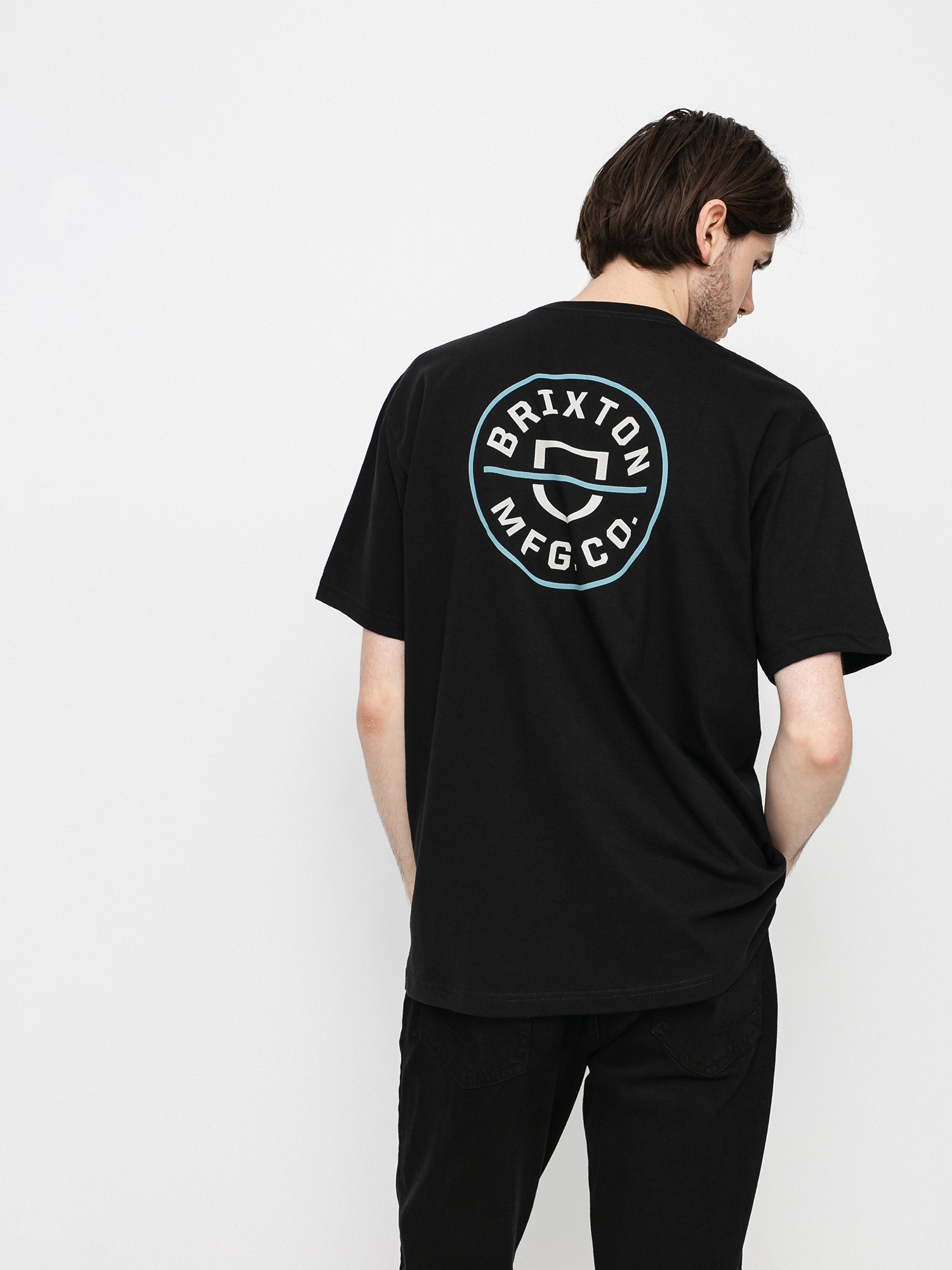 T-shirt Brixton Crest II (black/marine blue)