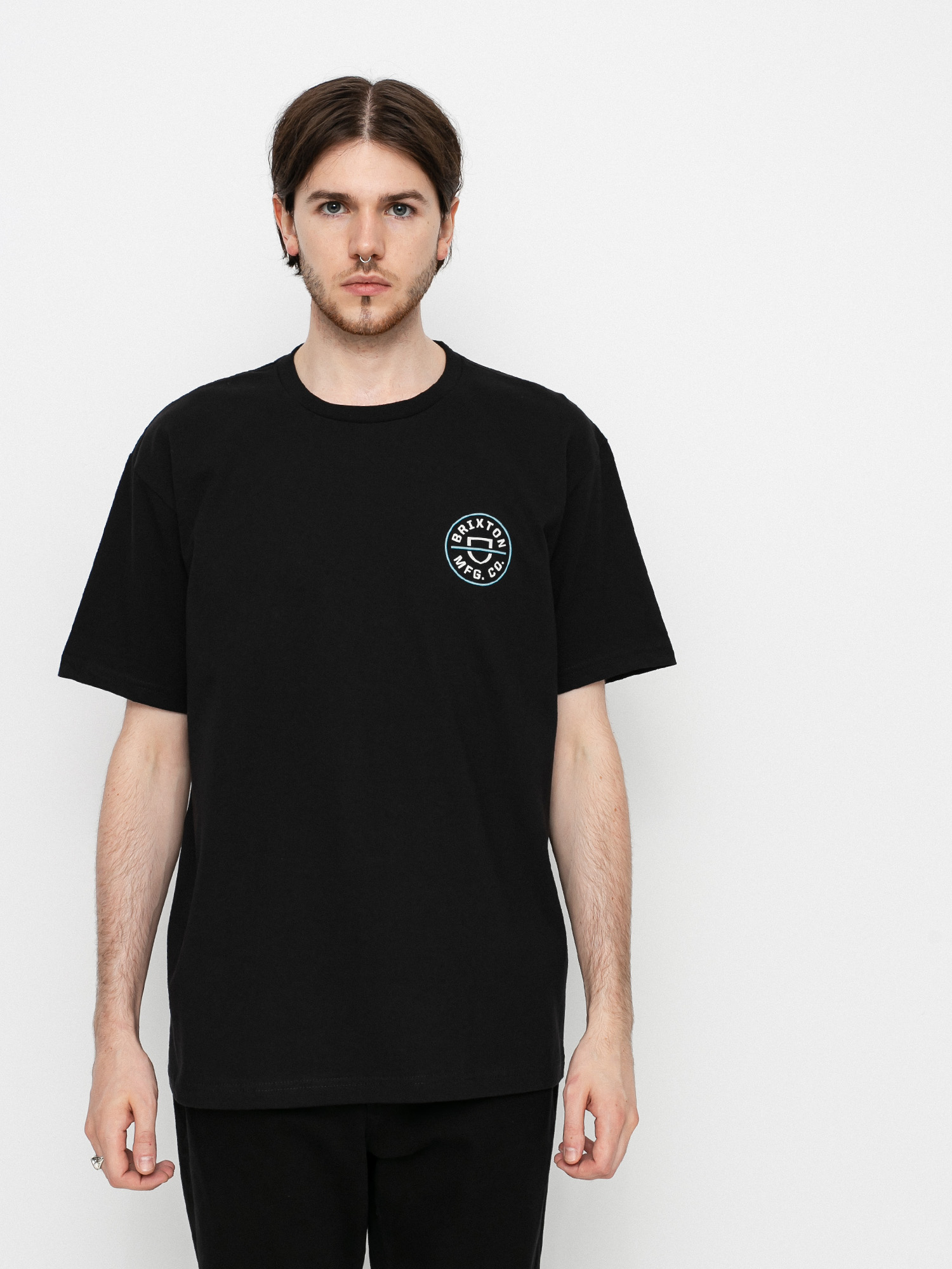 T-shirt Brixton Crest II (black/marine blue)