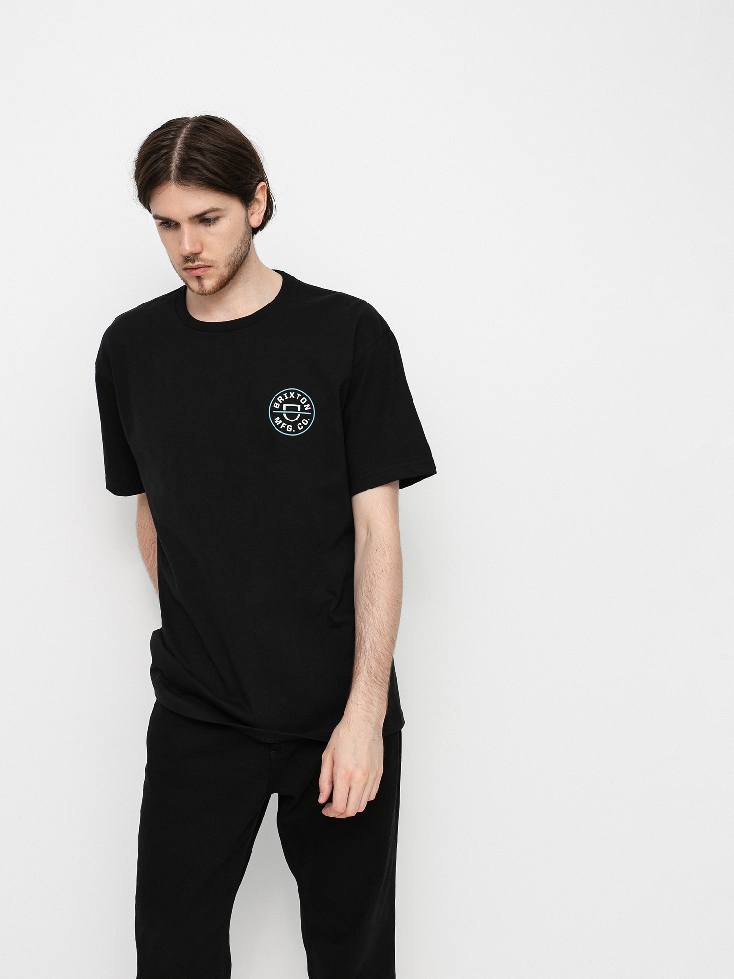 T-shirt Brixton Crest II (black/marine blue)