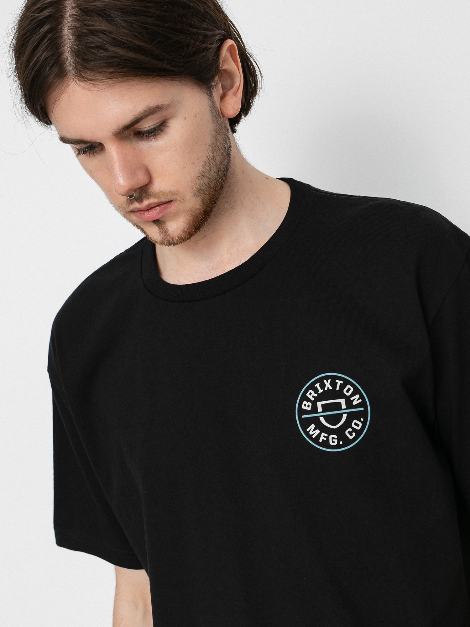 T-shirt Brixton Crest II (black/marine blue)