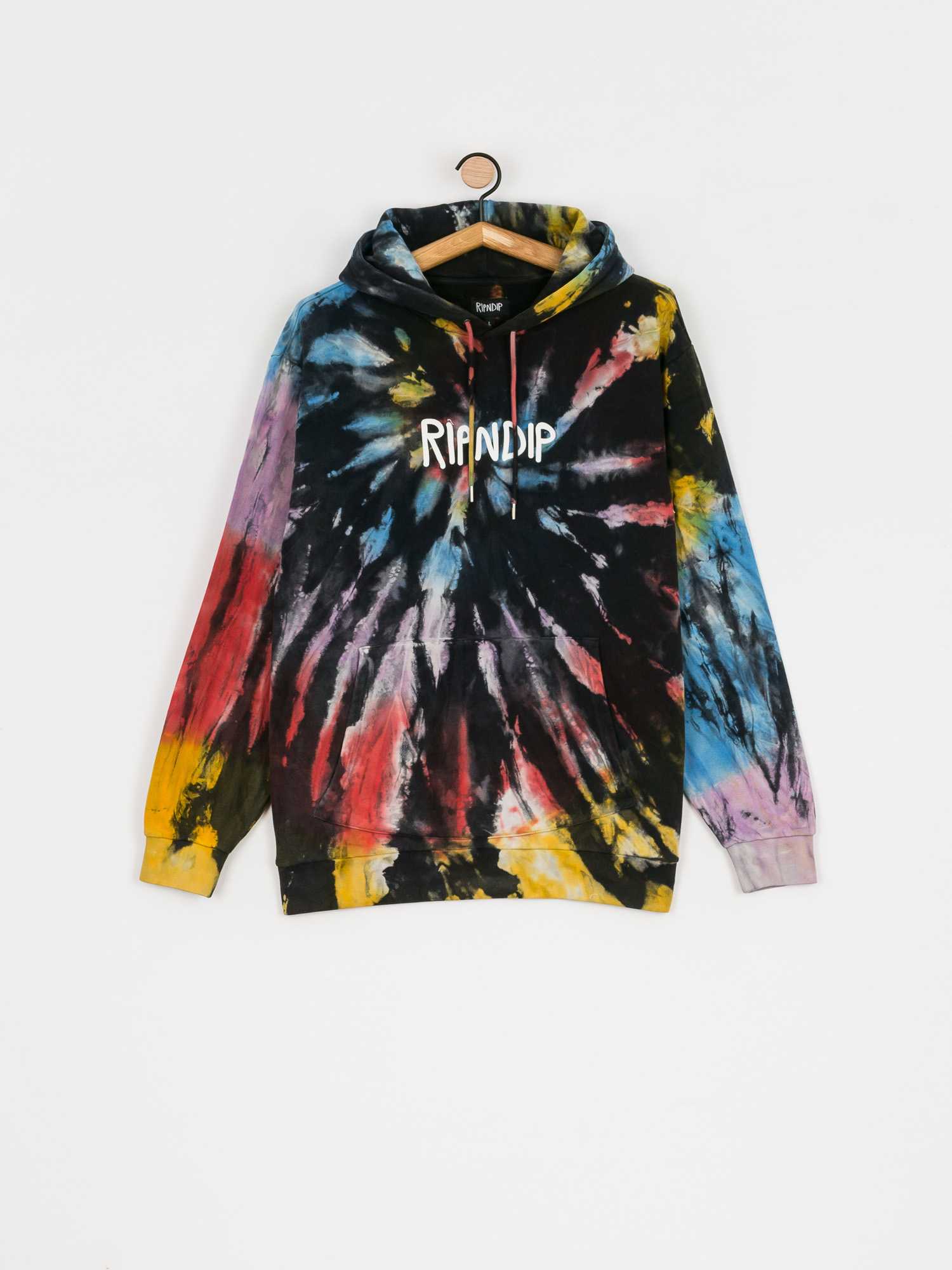 Bluza z kapturem RipNDip Rubber Logo HD (sunburt spiral tie dye)