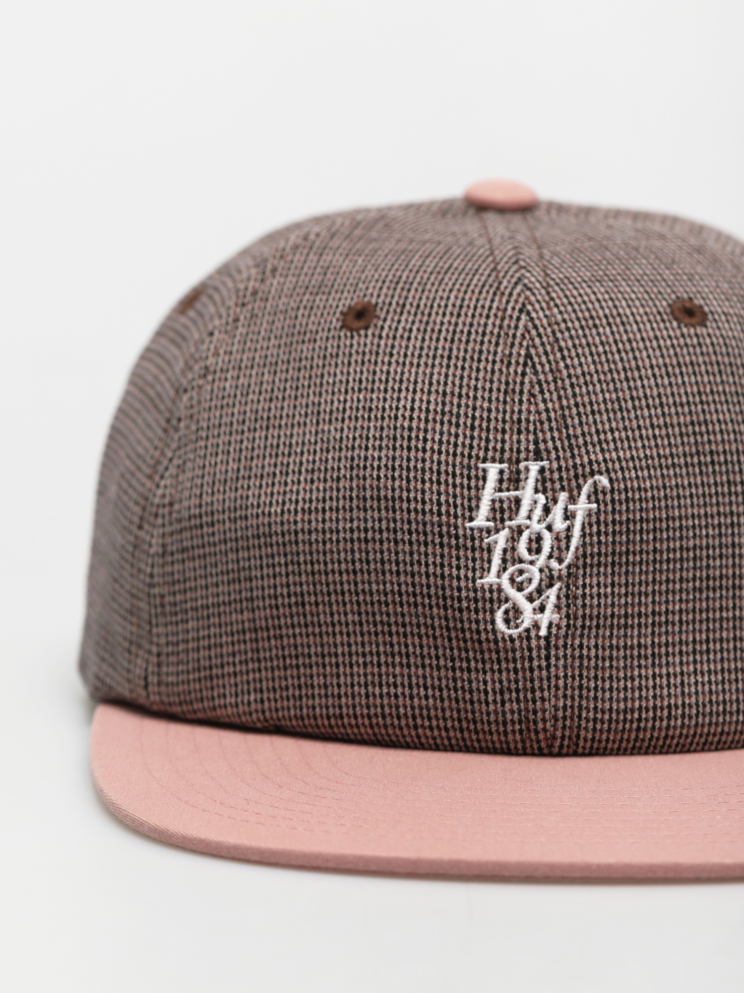 Czapka z daszkiem HUF Micro Houndstooth 6 Panel (dusty rose)