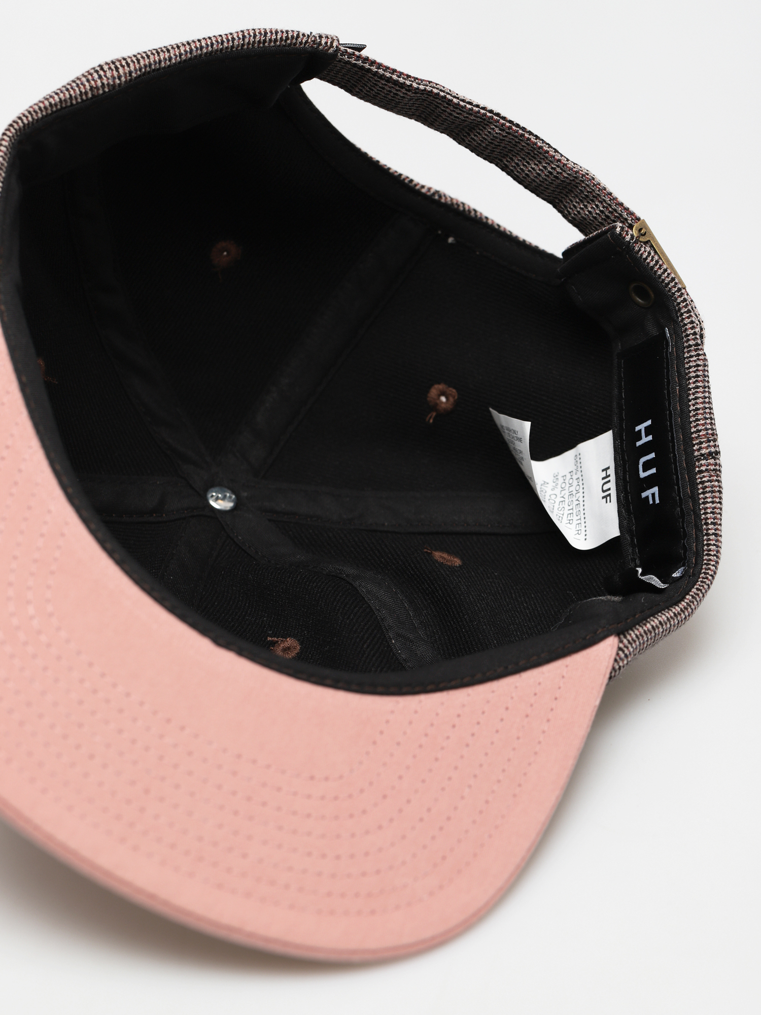Czapka z daszkiem HUF Micro Houndstooth 6 Panel (dusty rose)