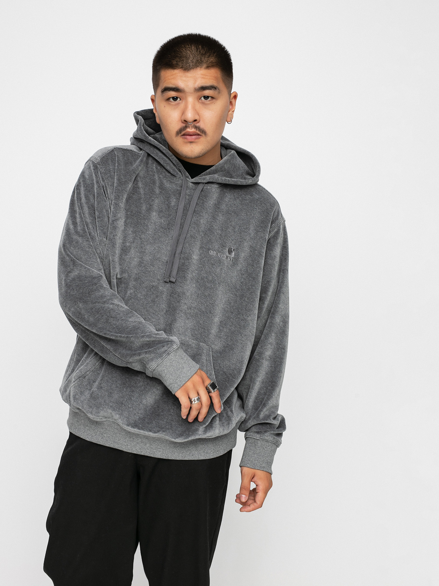 Bluza z kapturem Carhartt WIP United Script HD (dark grey heather)