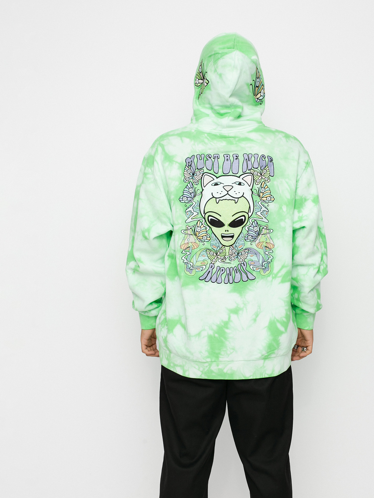 Bluza z kapturem RipNDip Think Factory Embroidered HD (mint cloud wash)