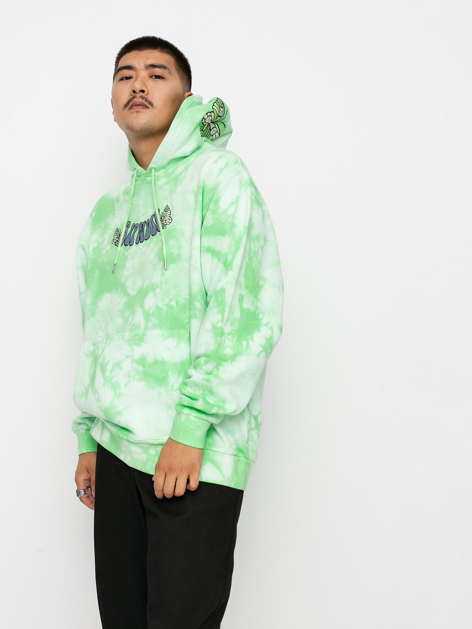 Bluza z kapturem RipNDip Think Factory Embroidered HD (mint cloud wash)