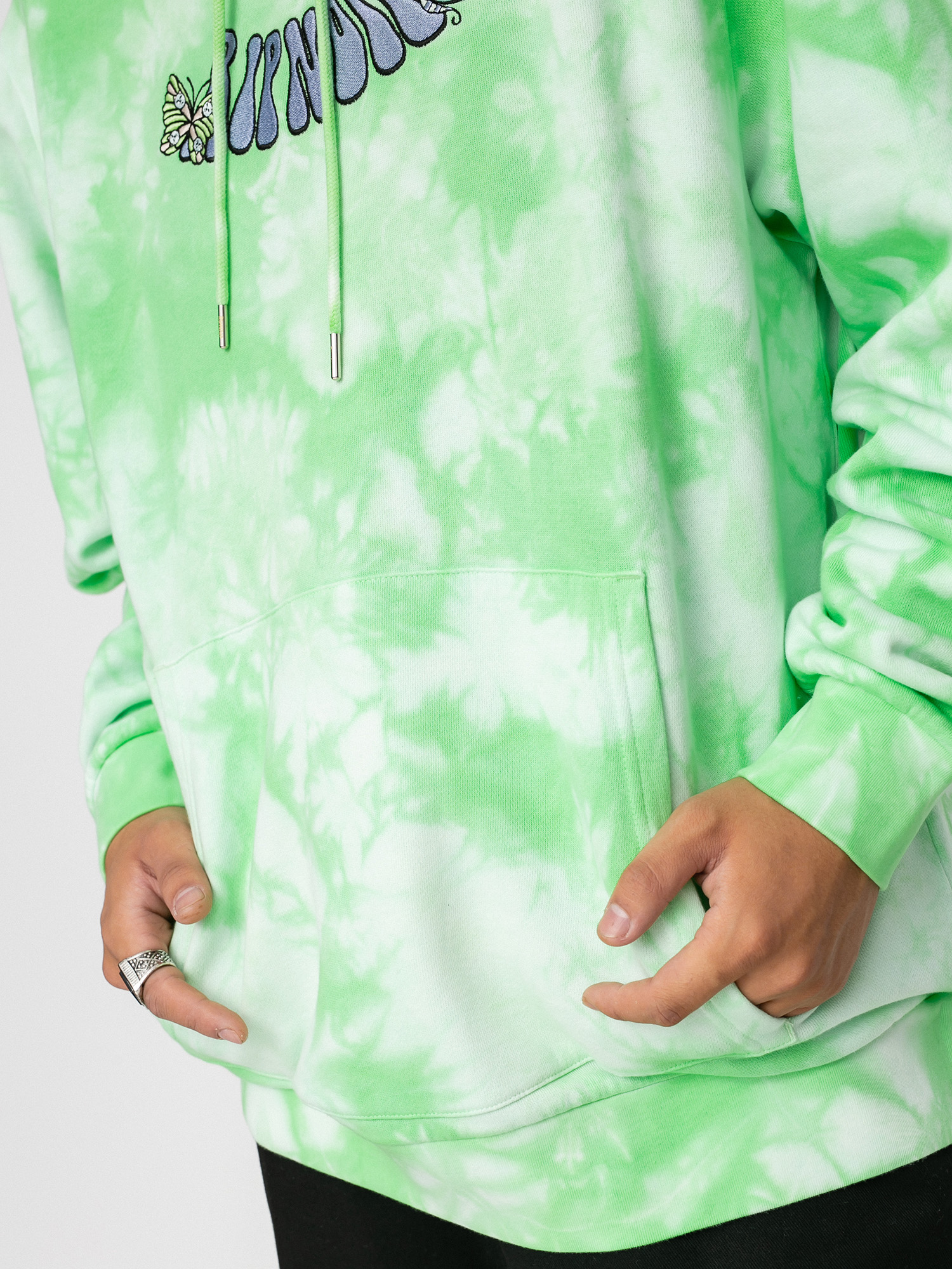 Bluza z kapturem RipNDip Think Factory Embroidered HD (mint cloud wash)