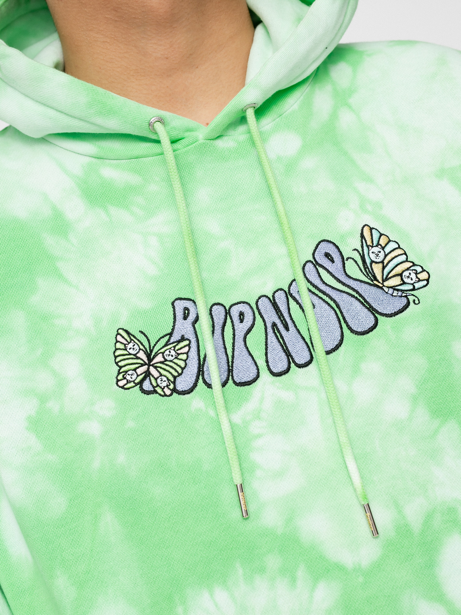 Bluza z kapturem RipNDip Think Factory Embroidered HD (mint cloud wash)