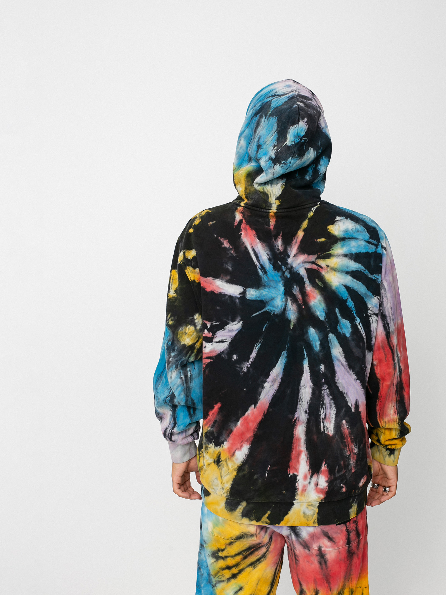 Bluza z kapturem RipNDip Rubber Logo HD (sunburt spiral tie dye)