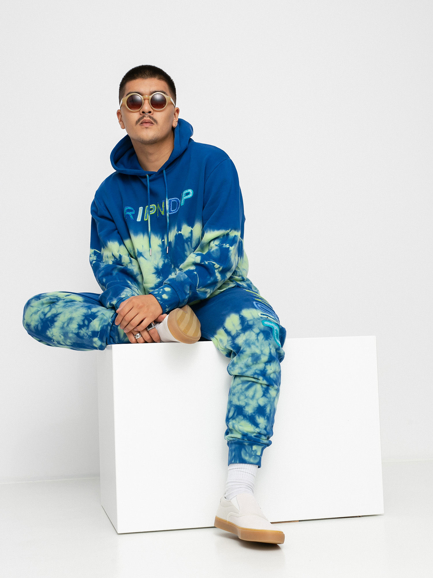 Bluza z kapturem RipNDip Prisma Embroidered HD (navy/green)