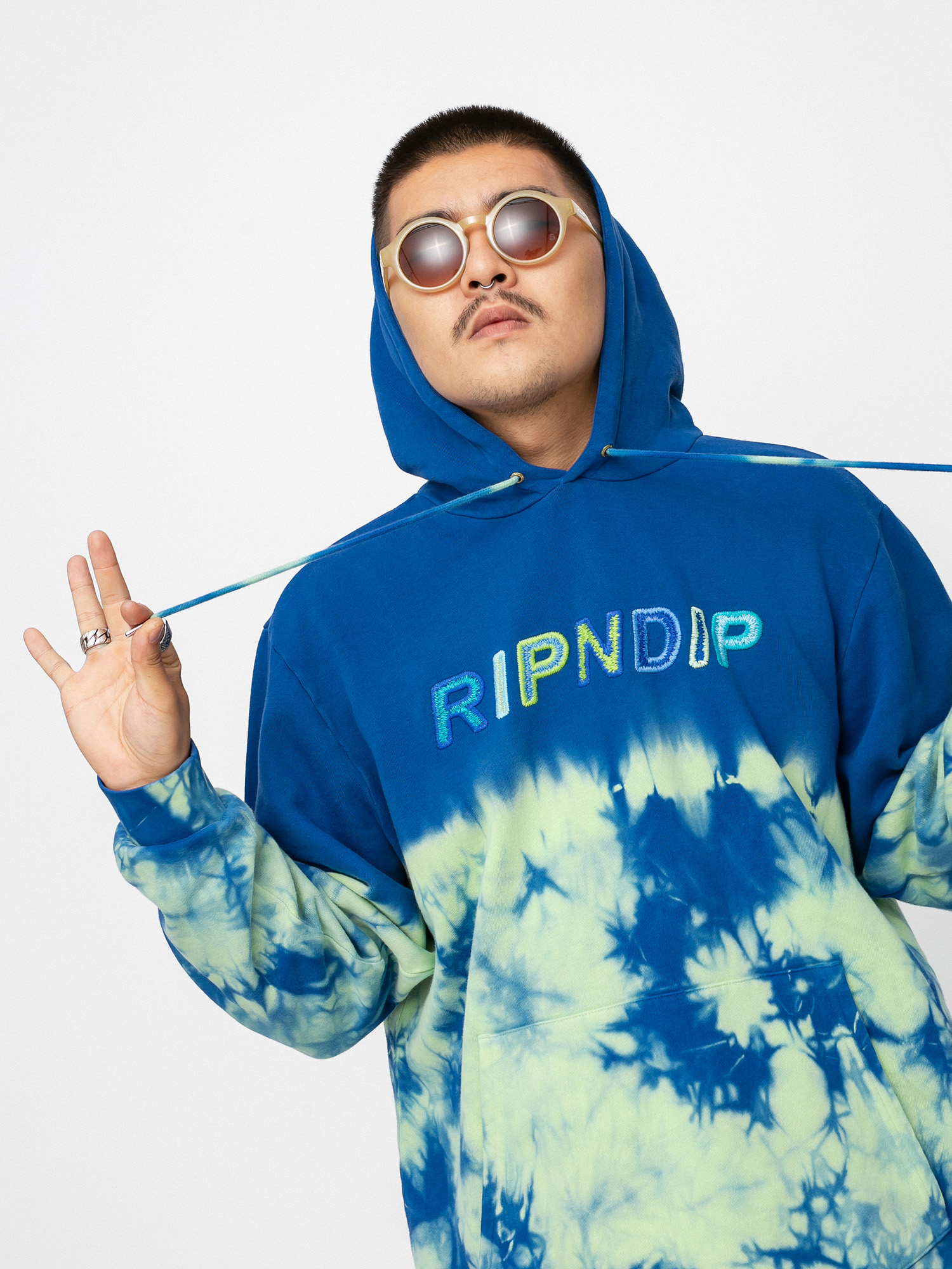 Bluza z kapturem RipNDip Prisma Embroidered HD (navy/green)