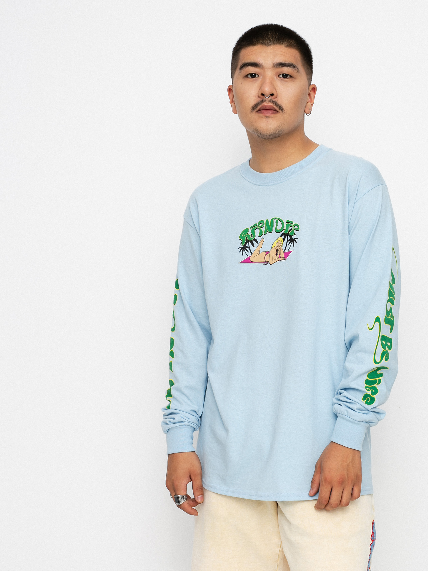 Longsleeve RipNDip Nermirder Beach (mint/cloud wash)