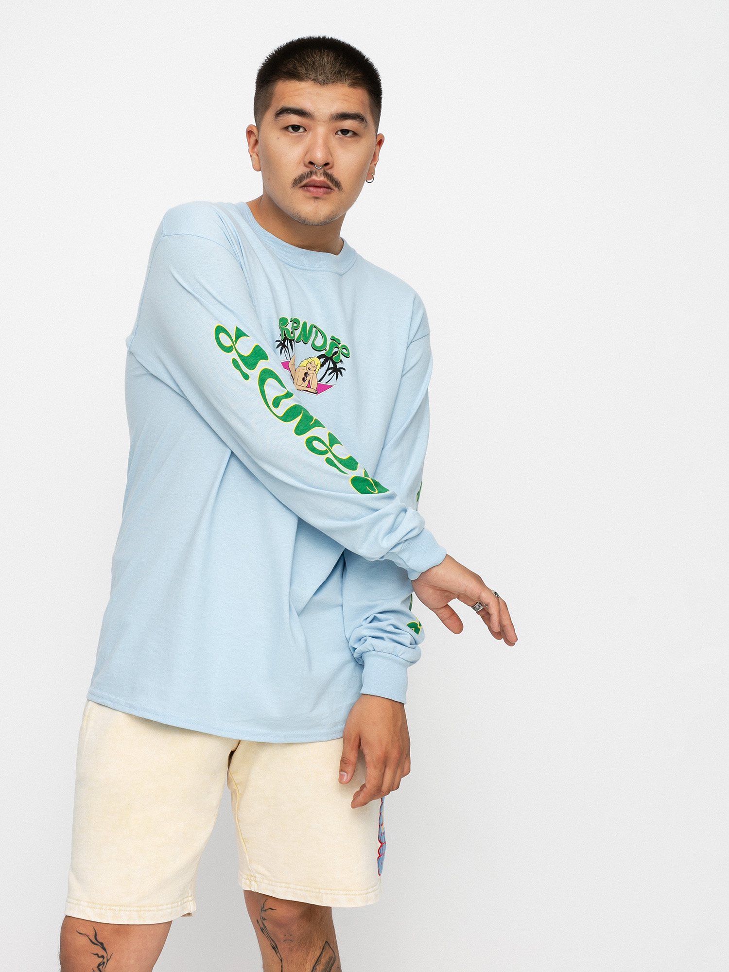 Longsleeve RipNDip Nermirder Beach (mint/cloud wash)