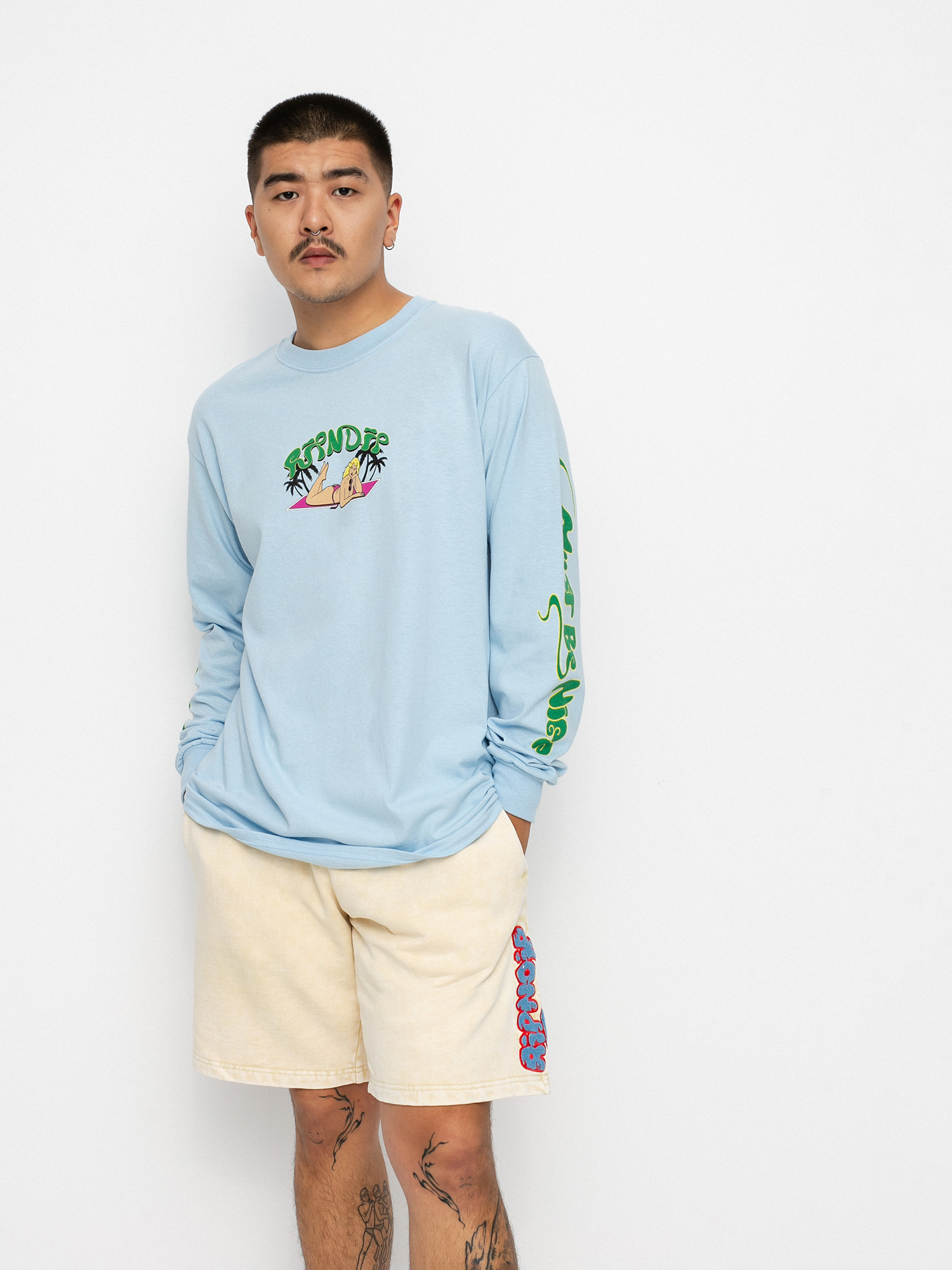 Longsleeve RipNDip Nermirder Beach (mint/cloud wash)