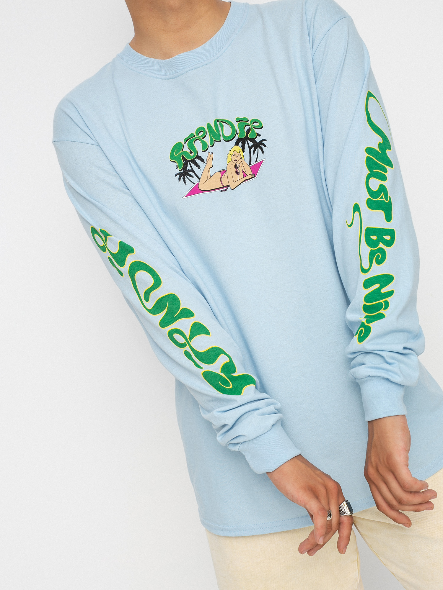 Longsleeve RipNDip Nermirder Beach (mint/cloud wash)