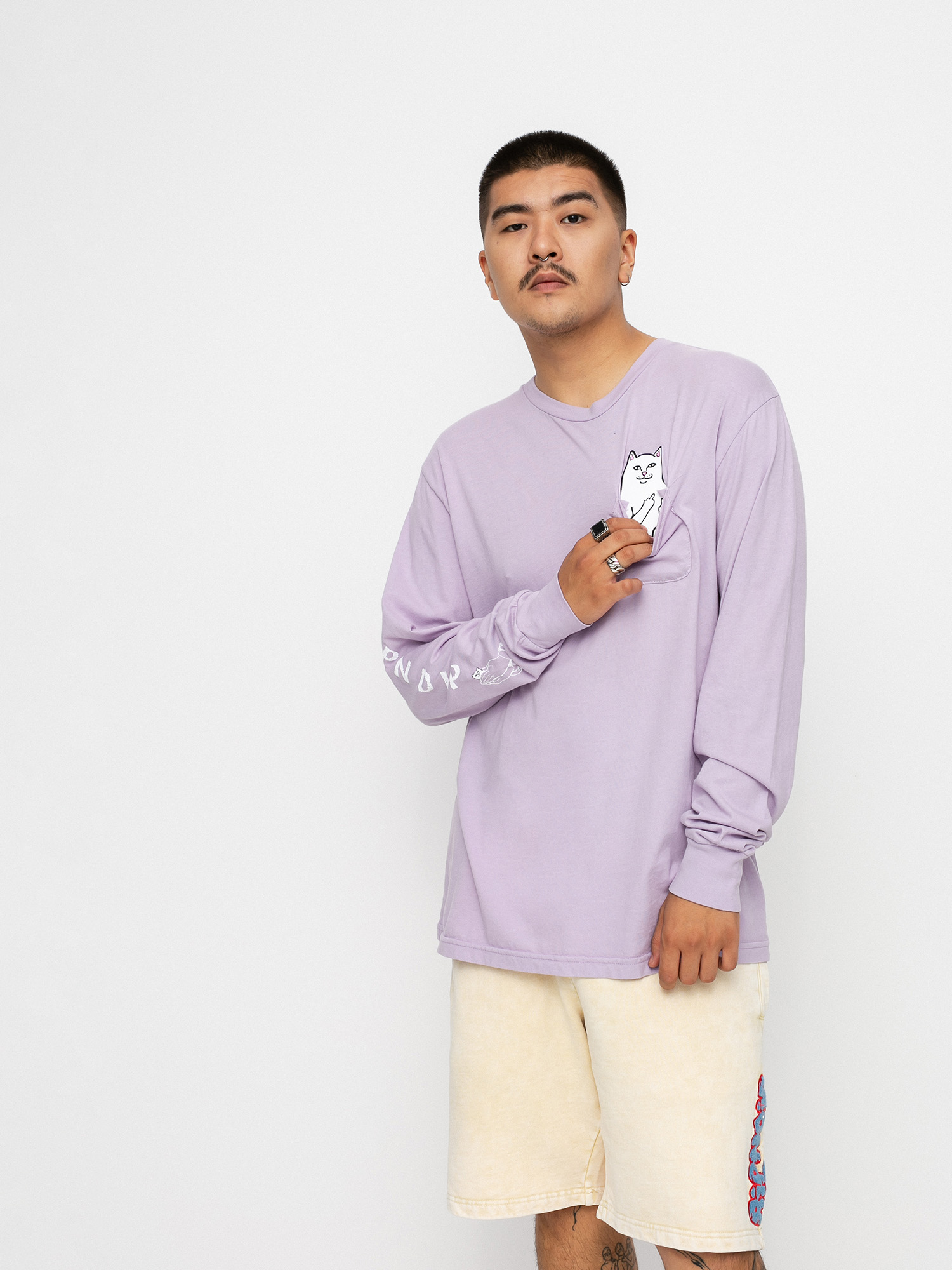 Longsleeve RipNDip Lord Nermal Pocket (mauve)