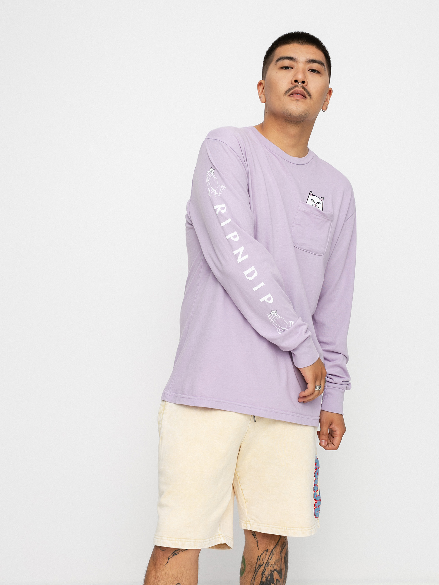 Longsleeve RipNDip Lord Nermal Pocket (mauve)