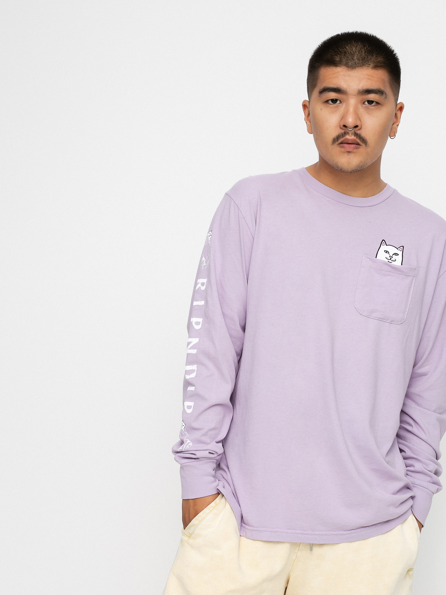Longsleeve RipNDip Lord Nermal Pocket (mauve)