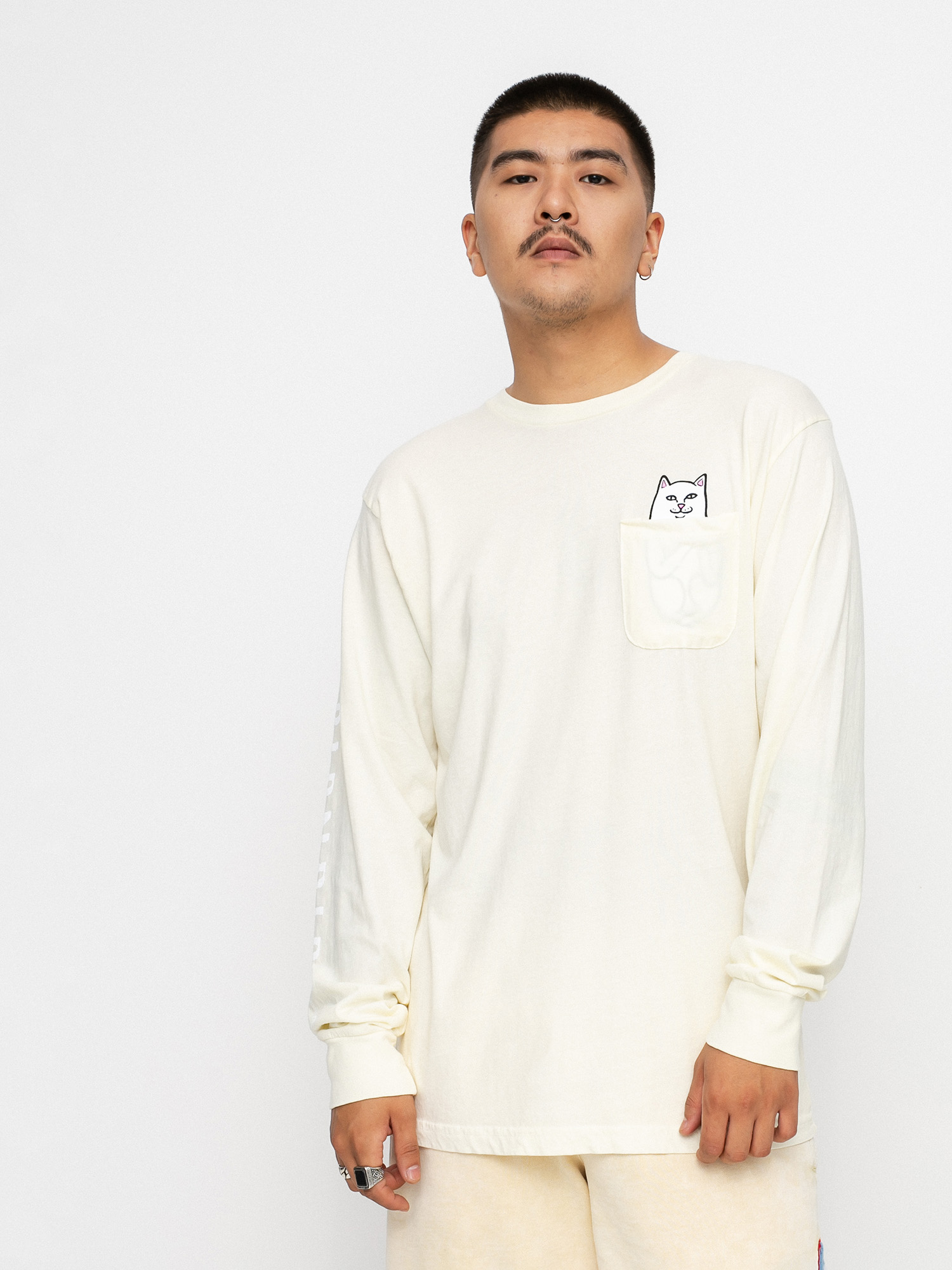 Longsleeve RipNDip Lord Nermal Pocket (natural)