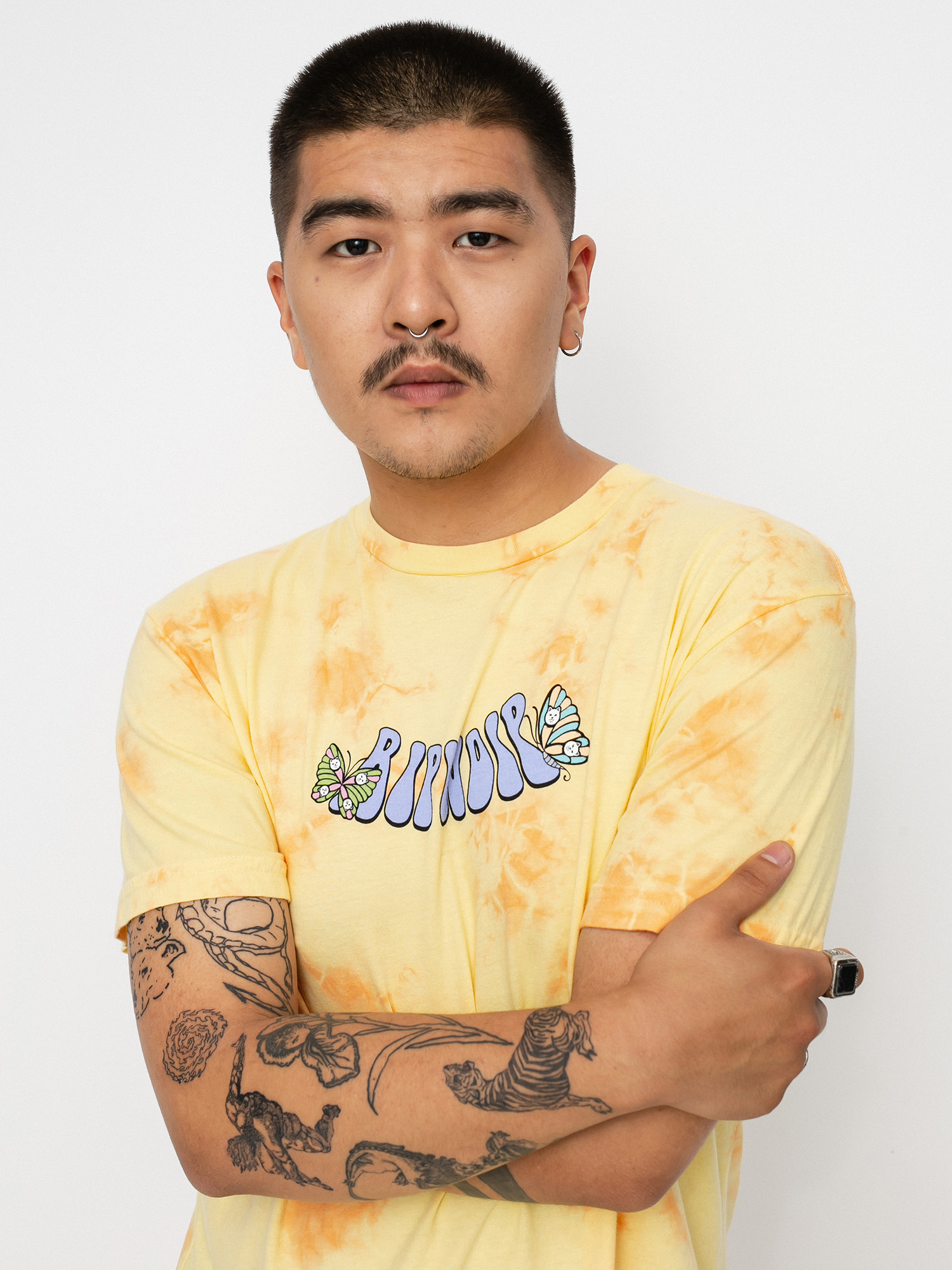 T-shirt RipNDip Think Factory (gold/orange cloud wash)