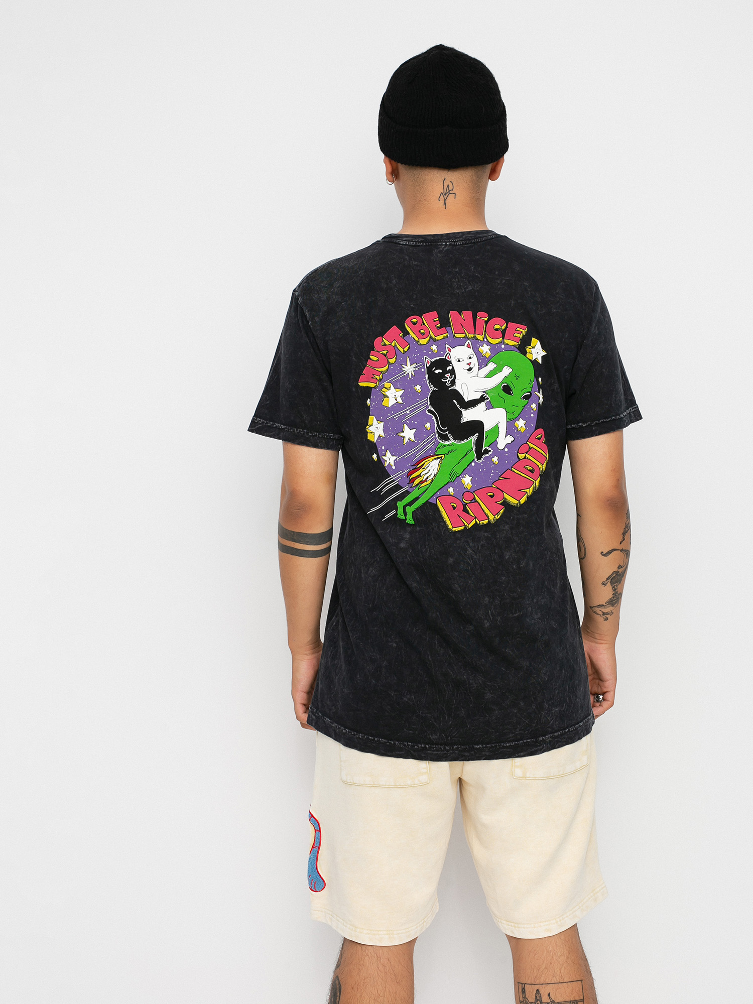 T-shirt RipNDip Star Gazer (black mineral wash)