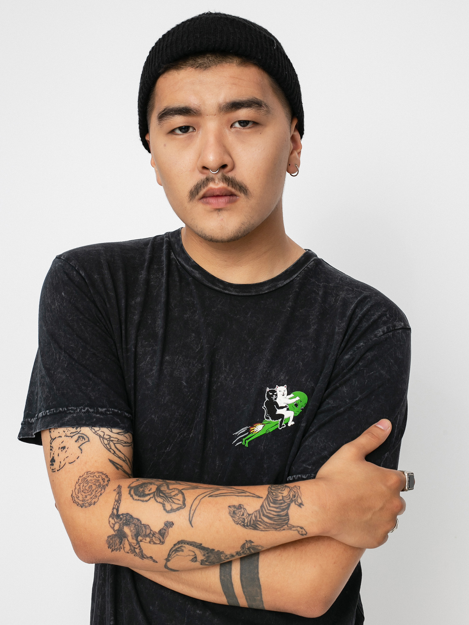 T-shirt RipNDip Star Gazer (black mineral wash)