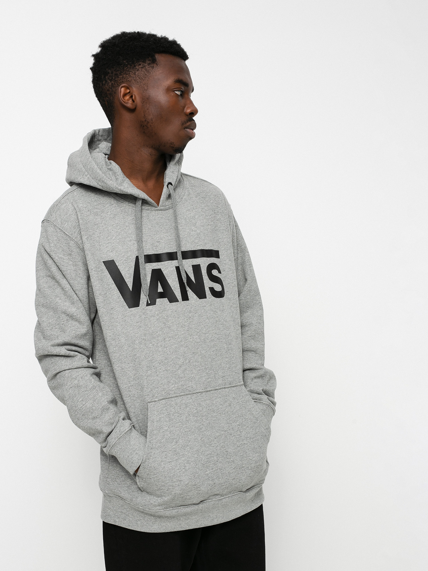 Bluza z kapturem Vans Classic HD (cement heather/black)