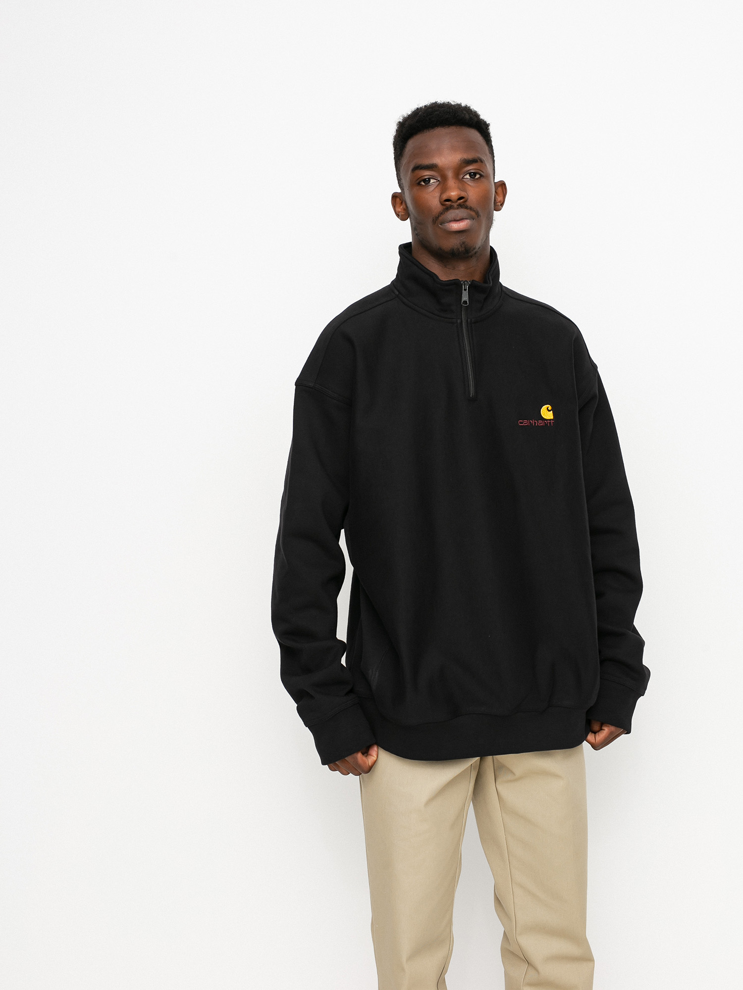 Bluza Carhartt WIP American Script Half Zip (black)