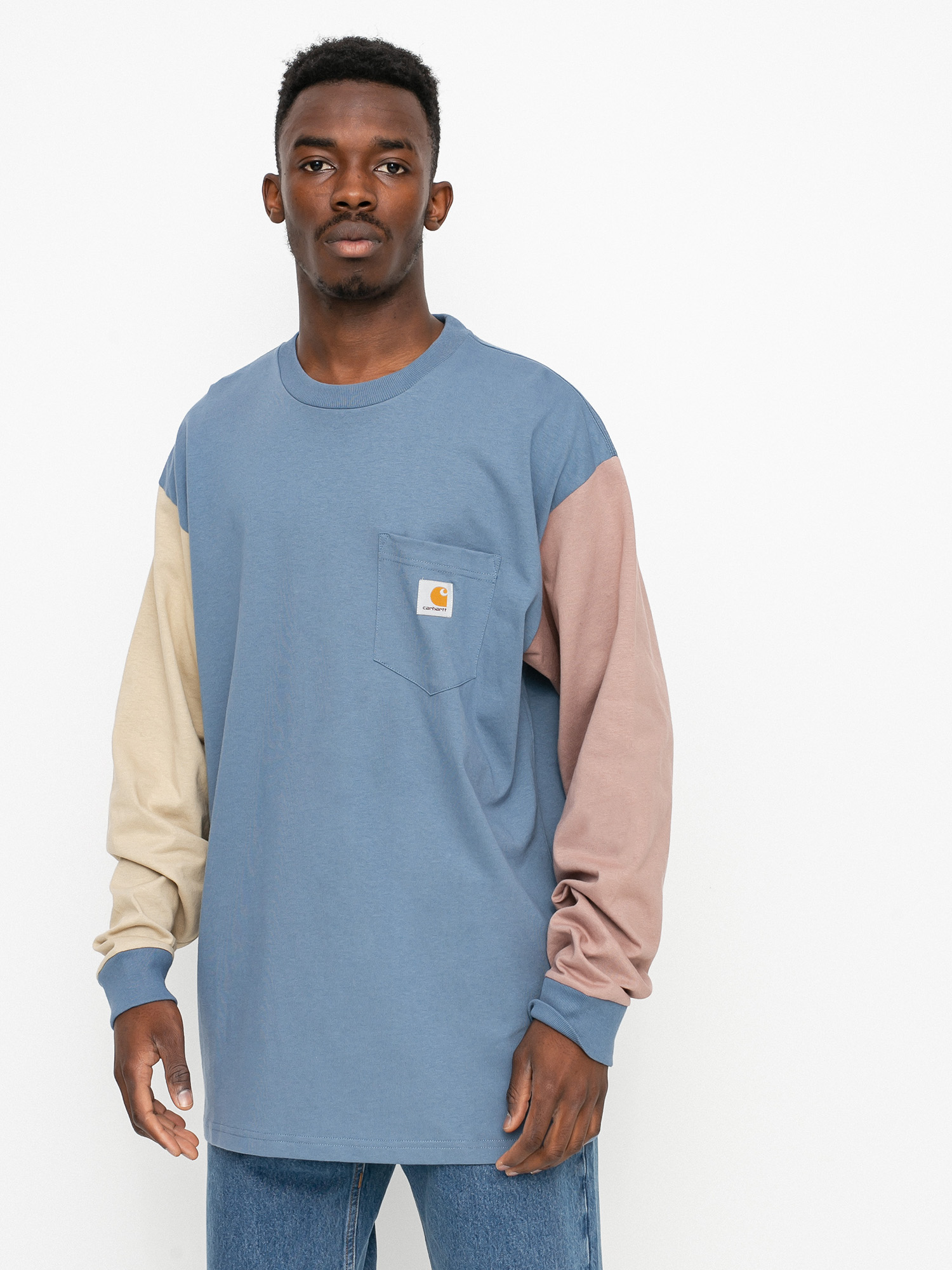 Longsleeve Carhartt WIP Triple Pocket (icesheet/wall/earthy pink)