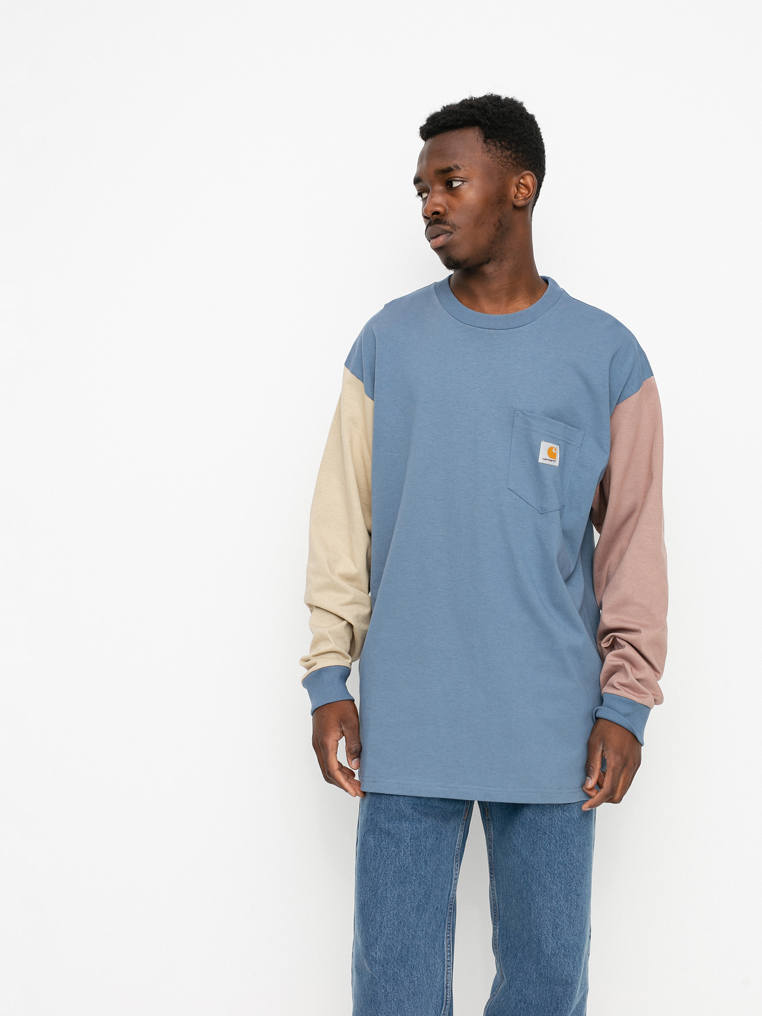 Longsleeve Carhartt WIP Triple Pocket (icesheet/wall/earthy pink)