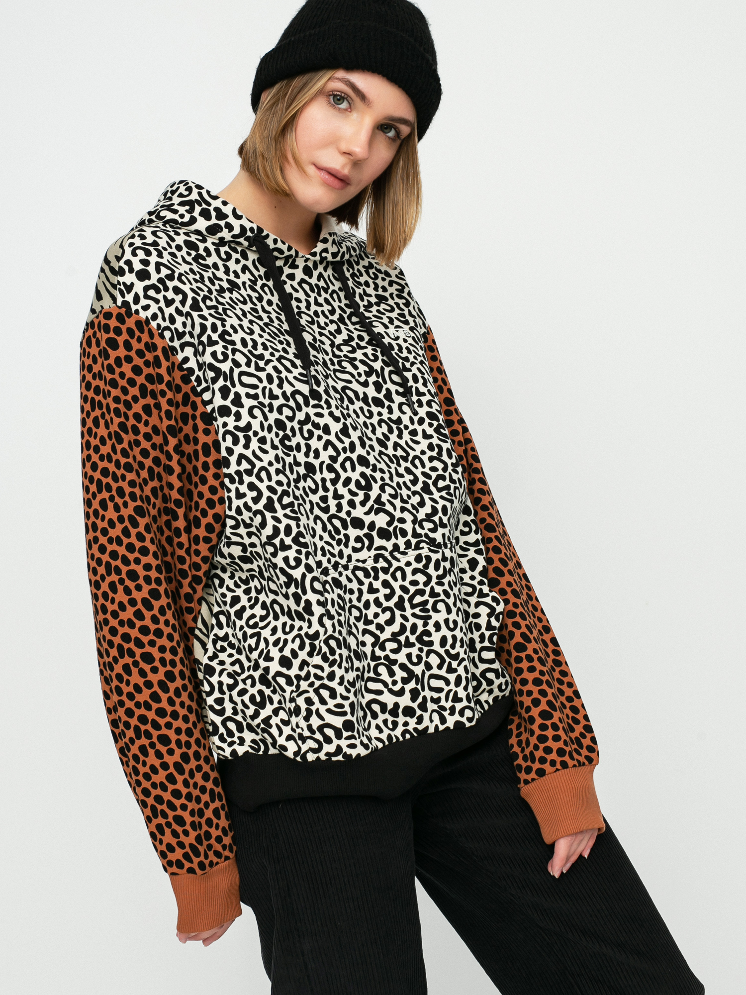 Bluza z kapturem Vans Wild Patchwork HD Wmn (animal patchwork)