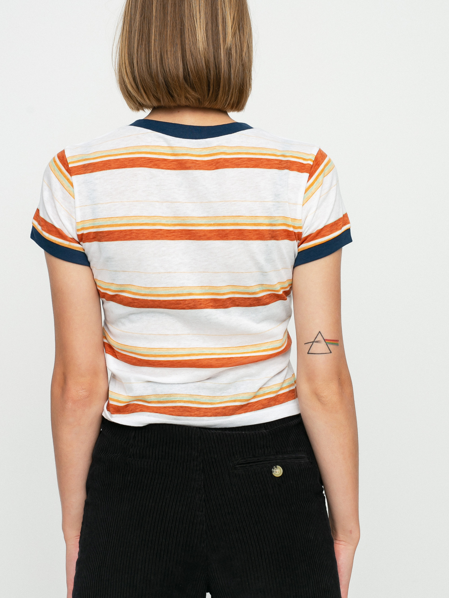 T-shirt RVCA Big Distance Stripe Wmn (vintage white)
