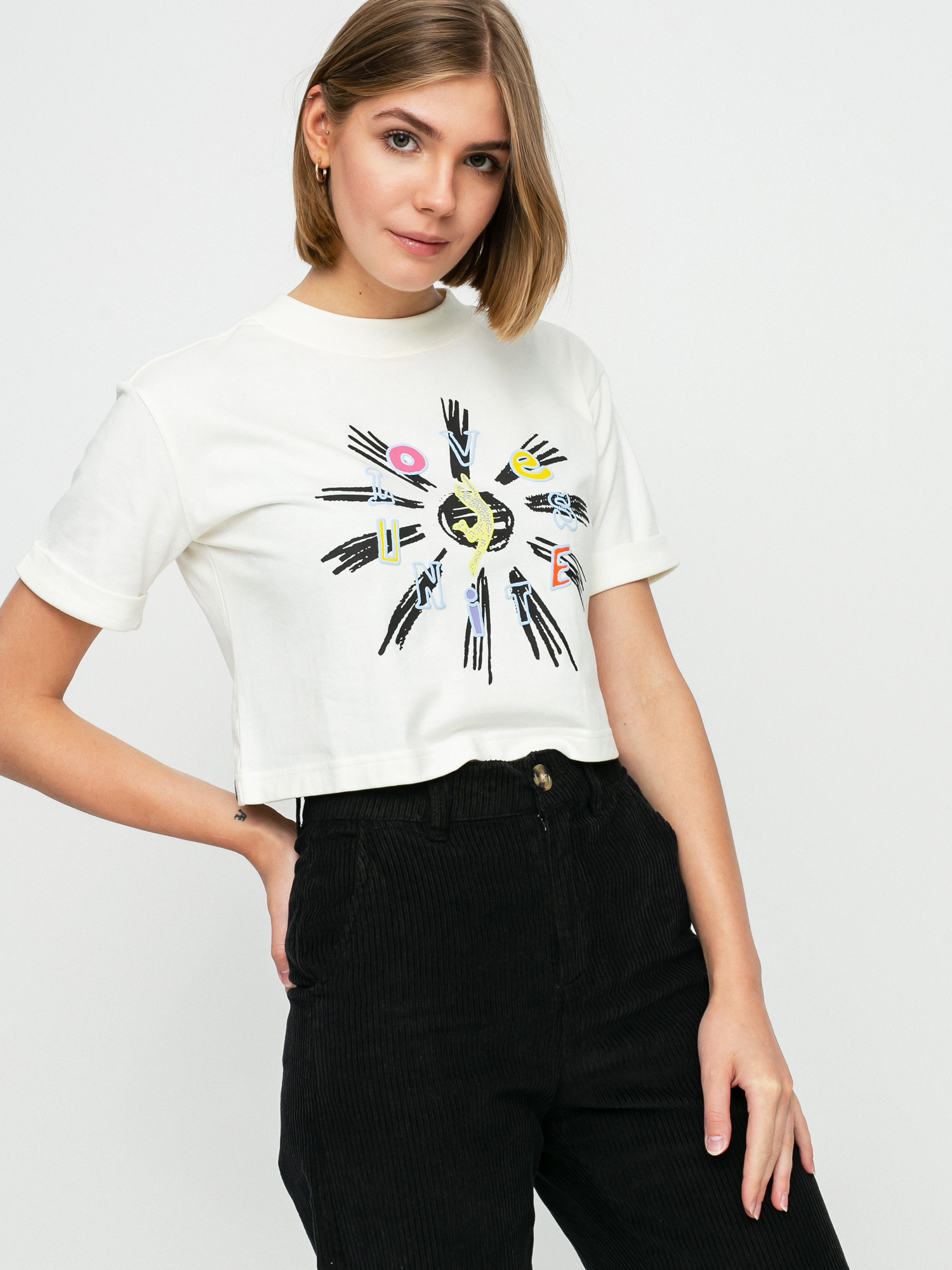 T-shirt adidas Originals Love Unites Crop Wmn (owhite/multco)