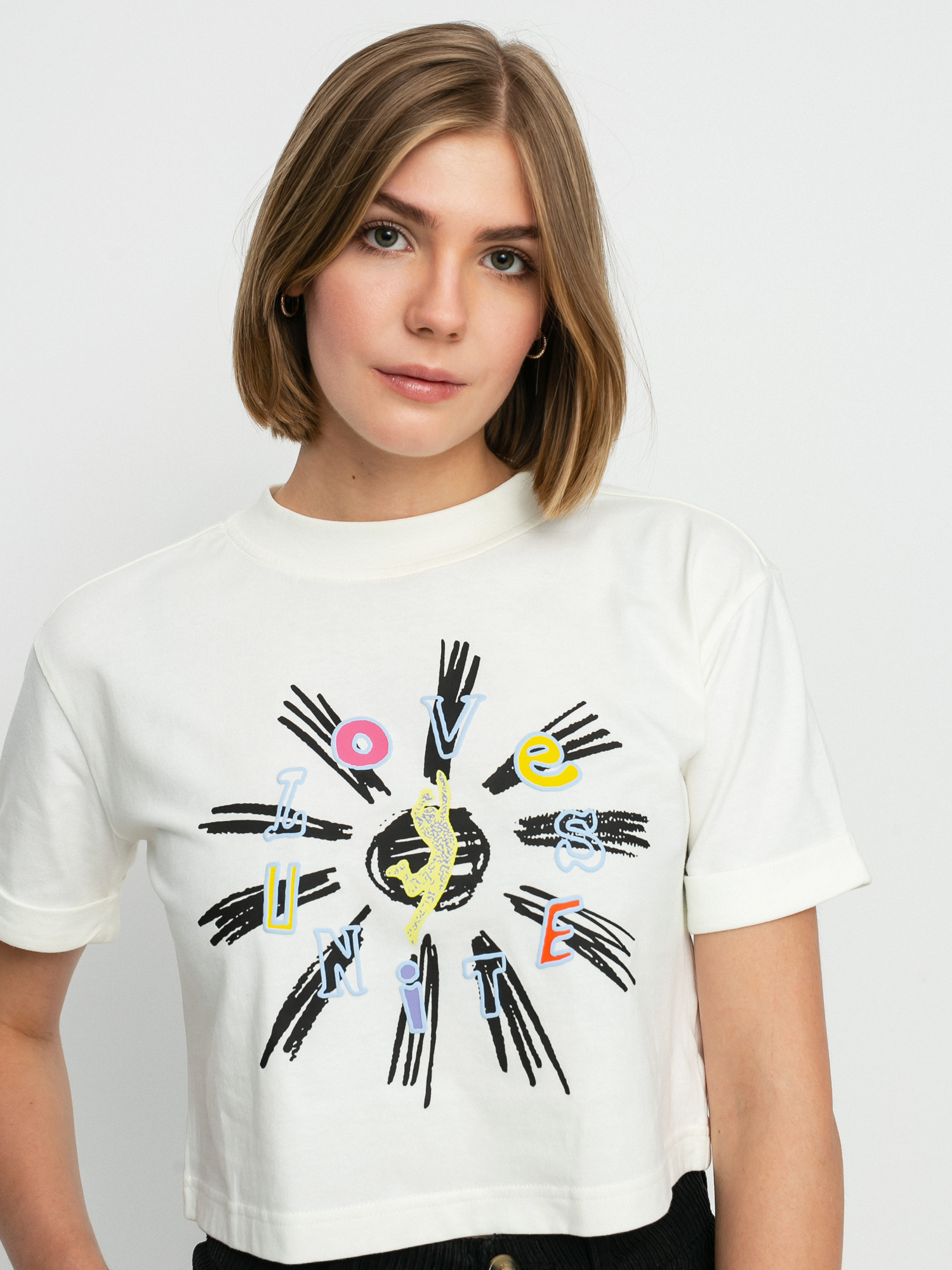 T-shirt adidas Originals Love Unites Crop Wmn (owhite/multco)