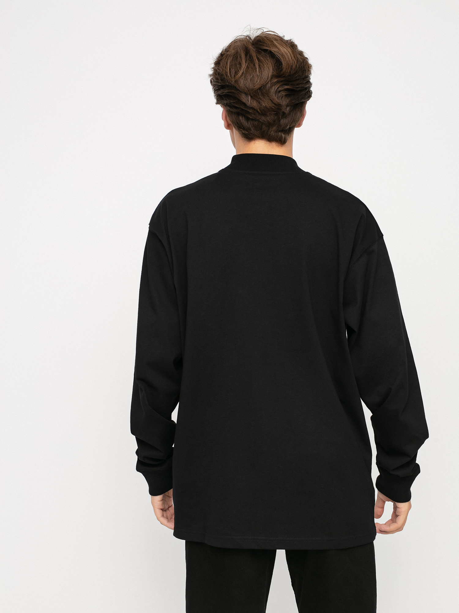 Longsleeve Carhartt WIP Mockneck Script Embro (black/white)