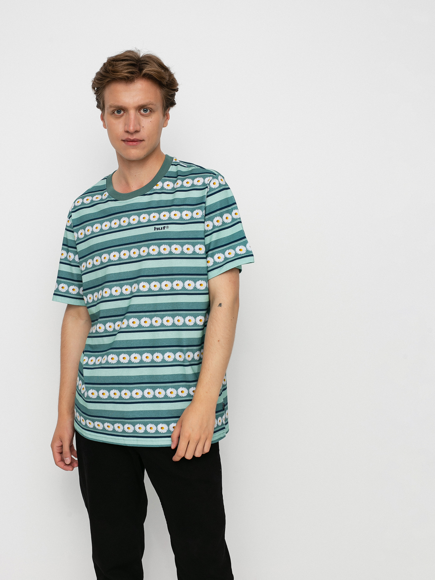 T-shirt HUF Daisy Stripe (sage)