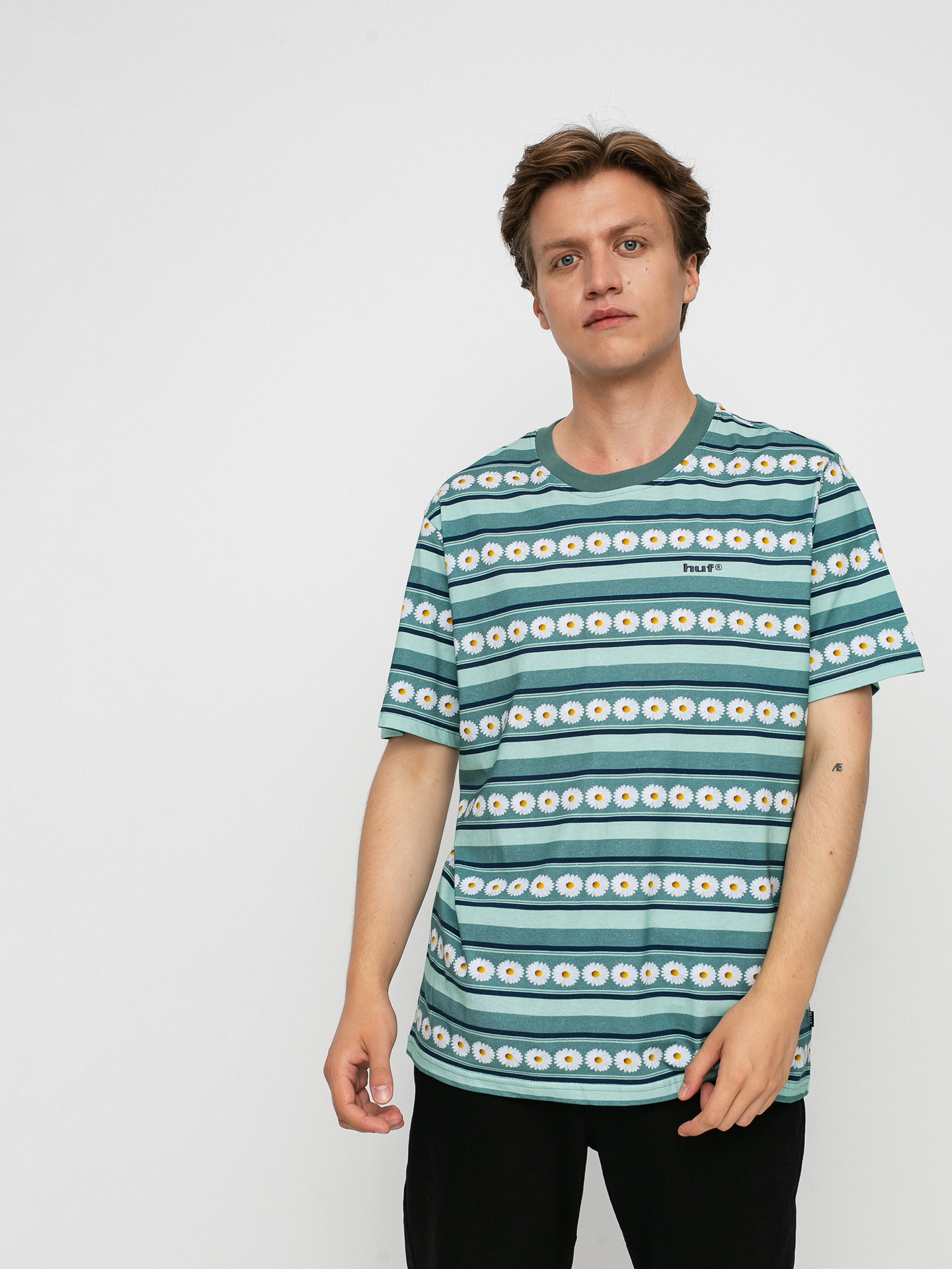T-shirt HUF Daisy Stripe (sage)