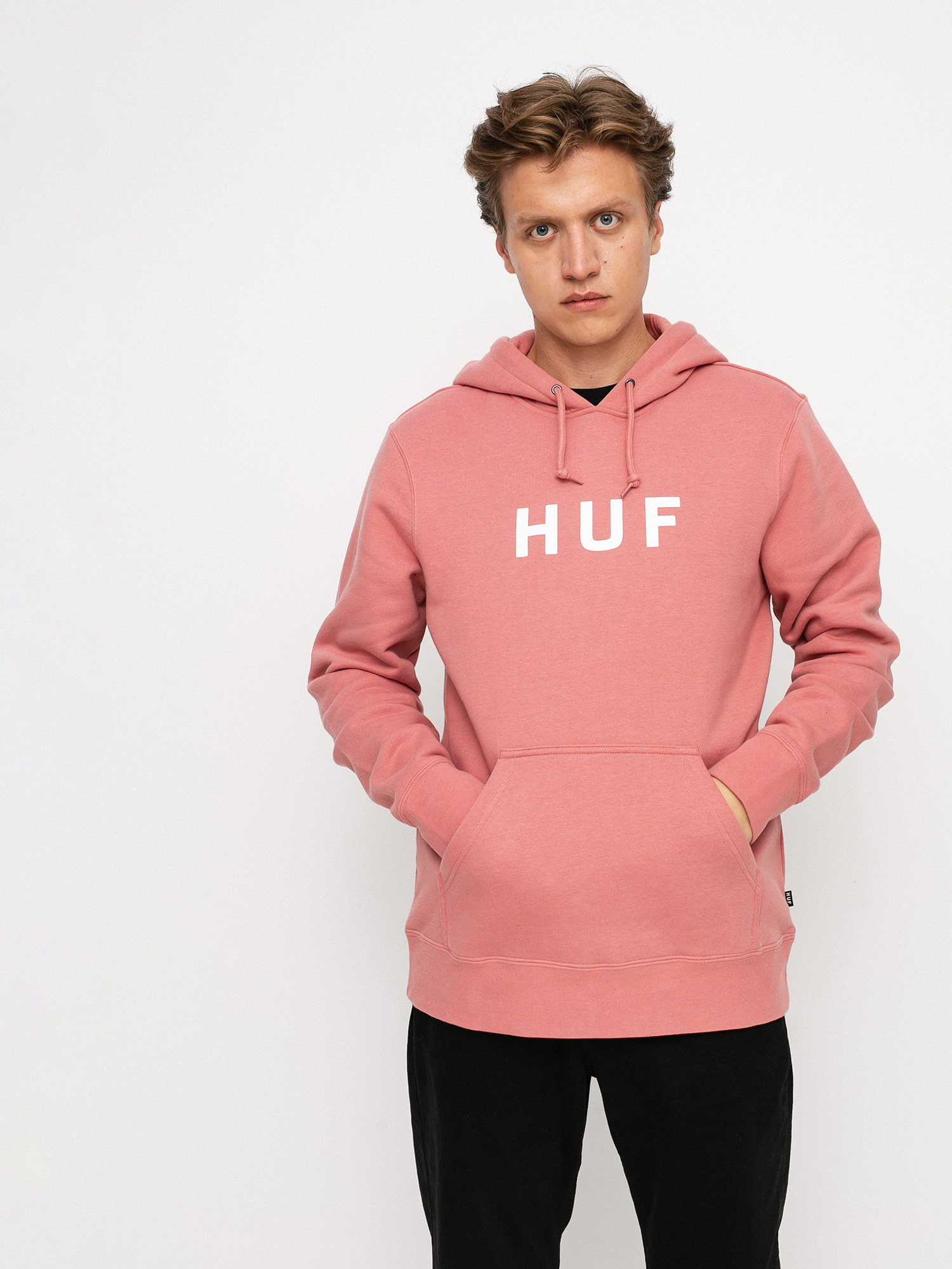 Bluza z kapturem HUF OG Logo HD (dusty rose)