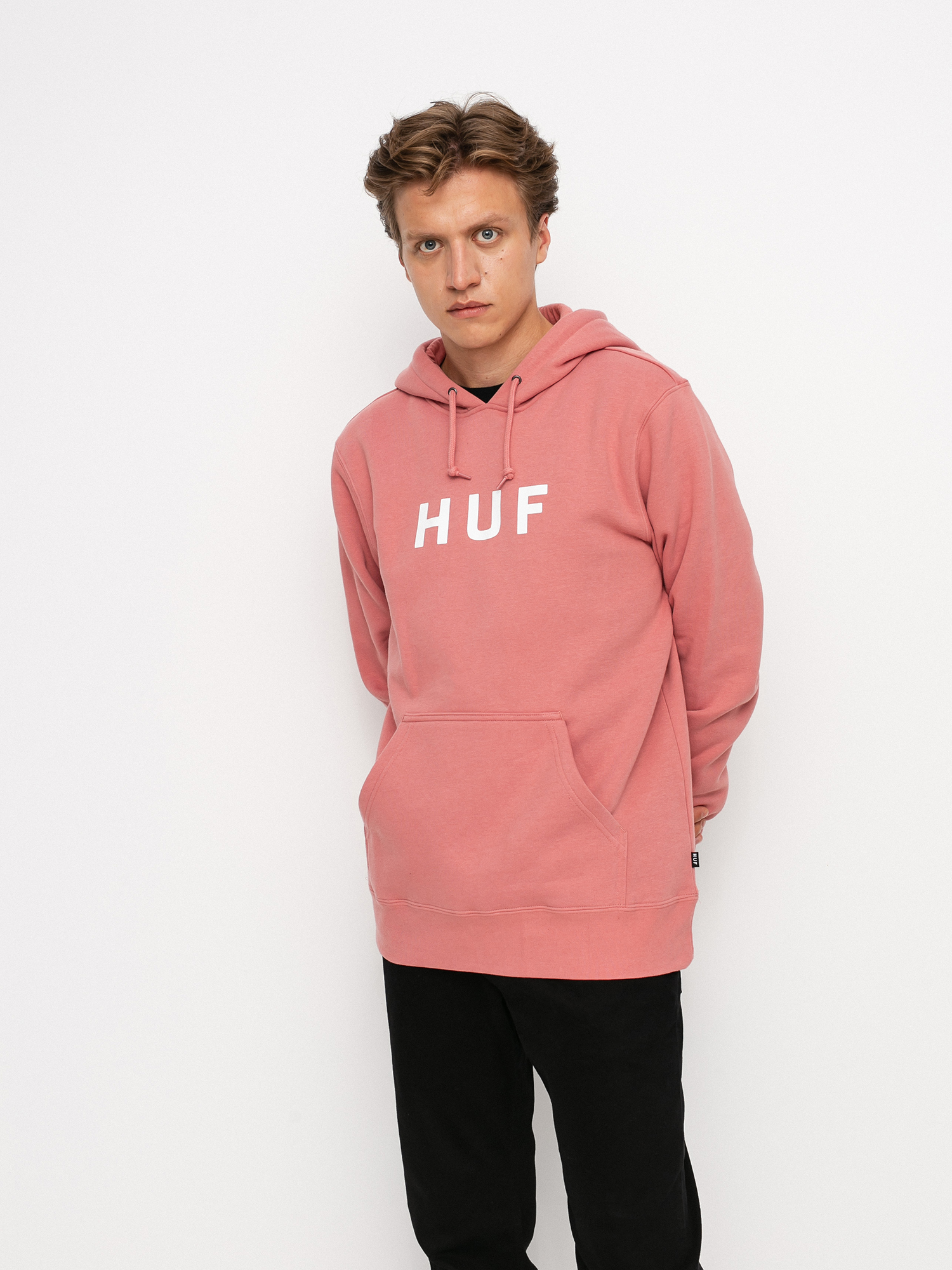 Bluza z kapturem HUF OG Logo HD (dusty rose)