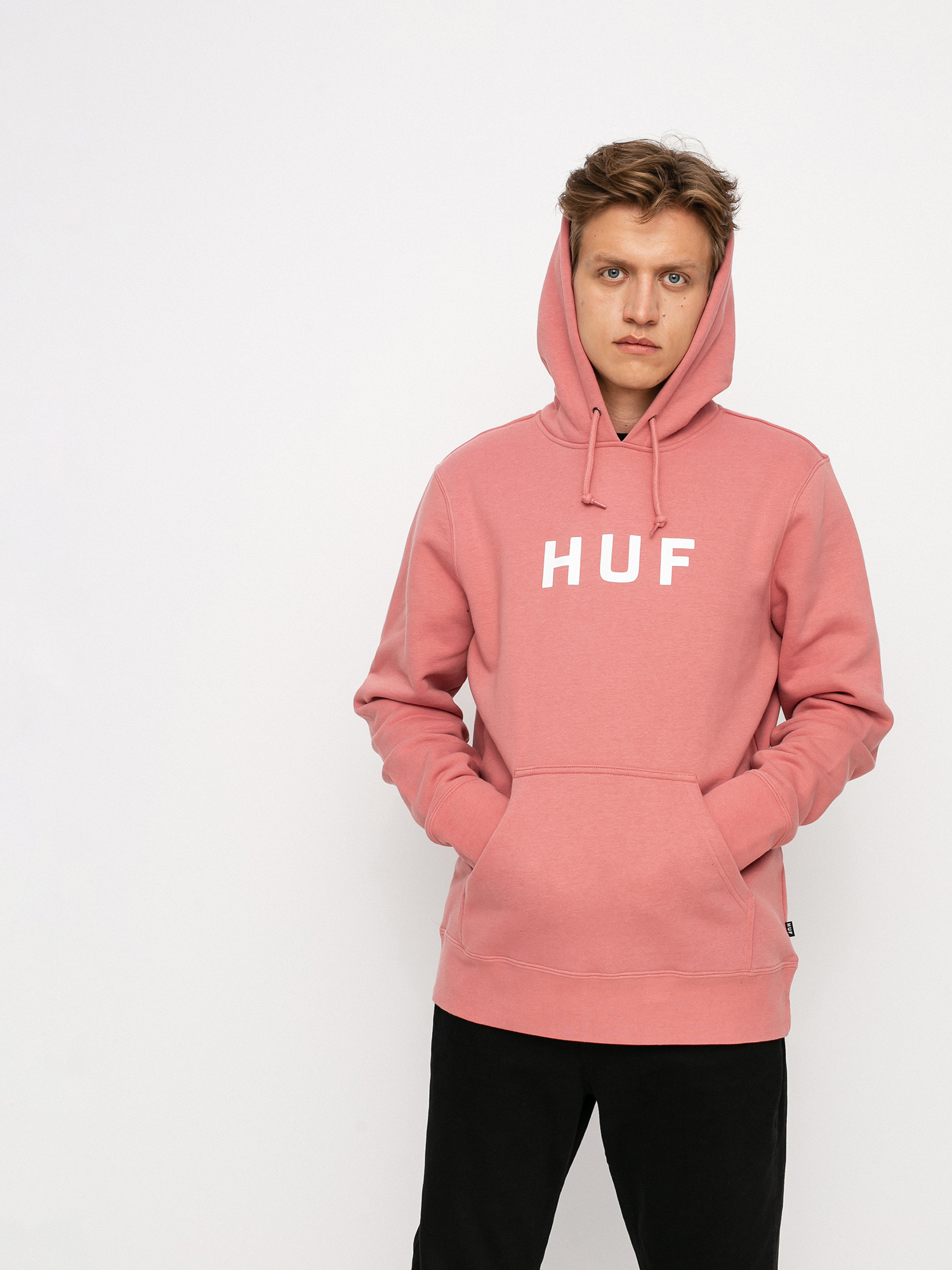 Bluza z kapturem HUF OG Logo HD (dusty rose)