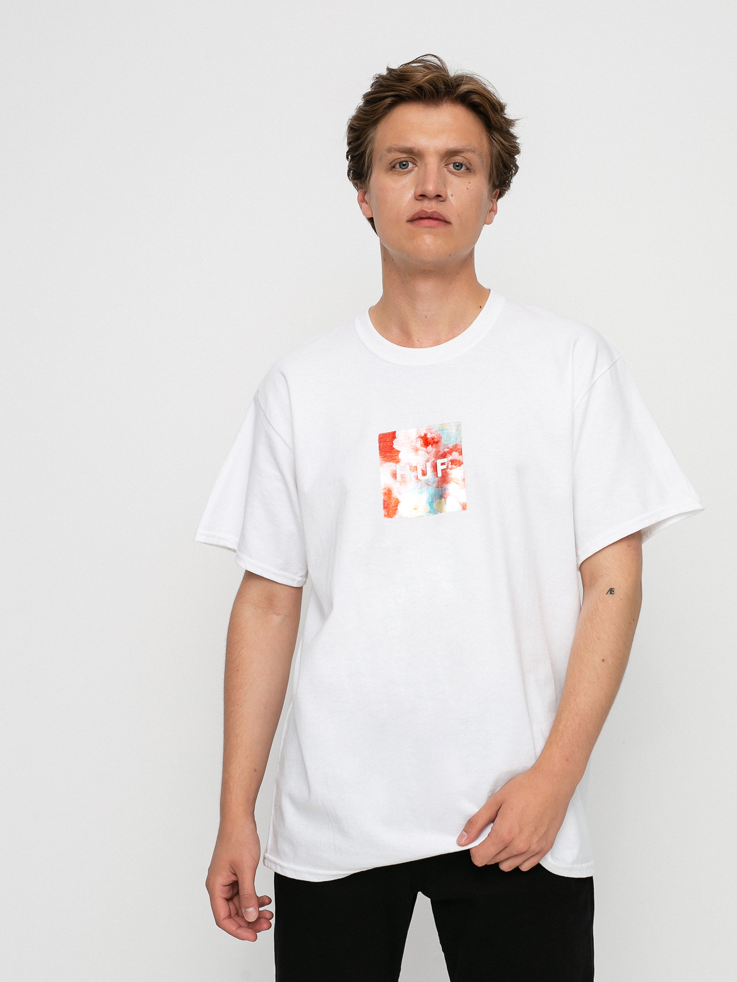 T-shirt HUF Foil Flower Box Logo (white)