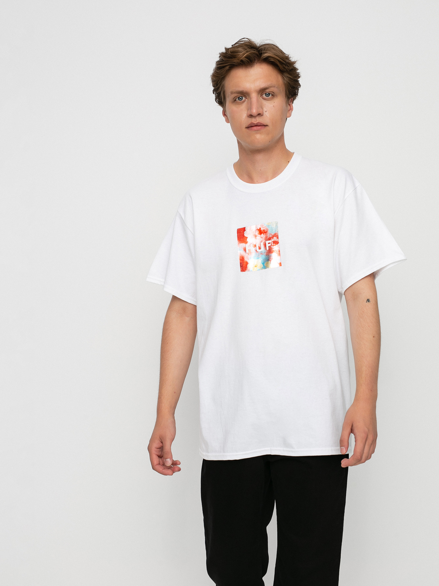 T-shirt HUF Foil Flower Box Logo (white)