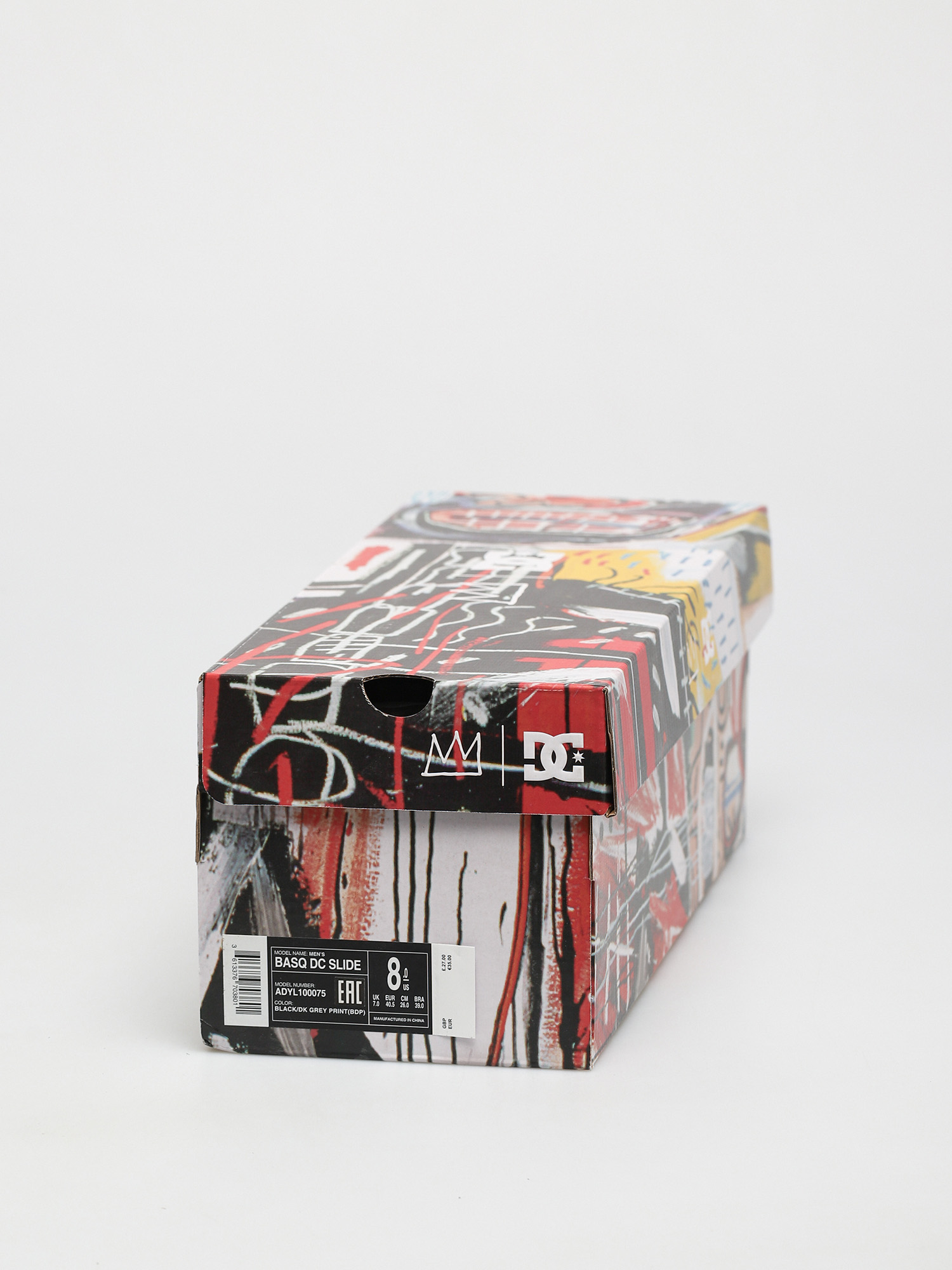 Klapki DC X Basquiat Basq (black/dk grey print)