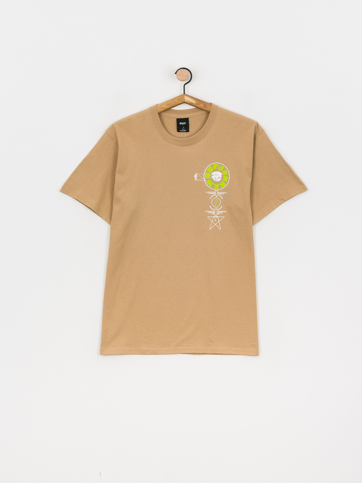 T-shirt HUF x JENKEM Wormhole (sand)