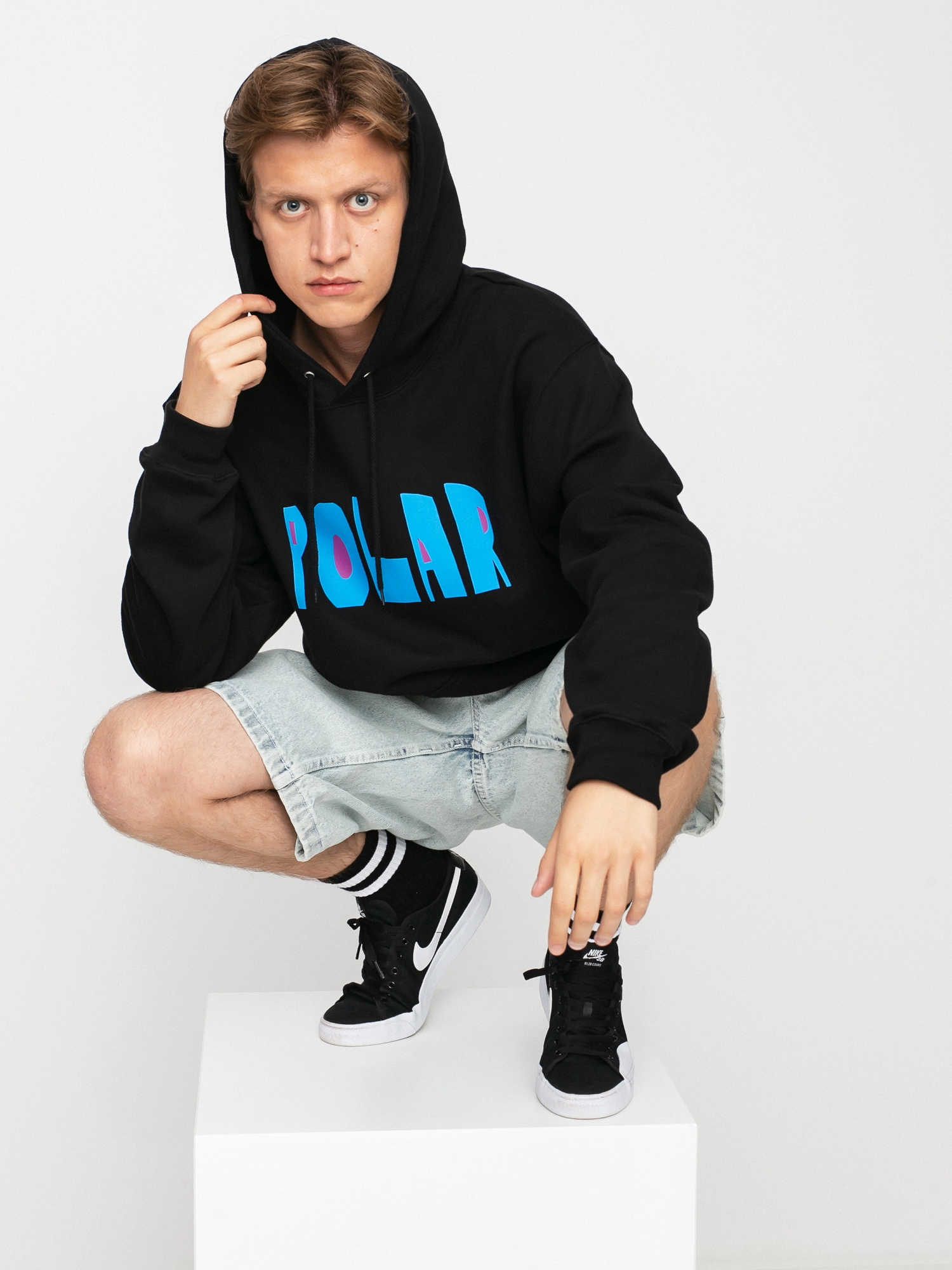 Bluza z kapturem Polar Skate Cut Logo HD (black)
