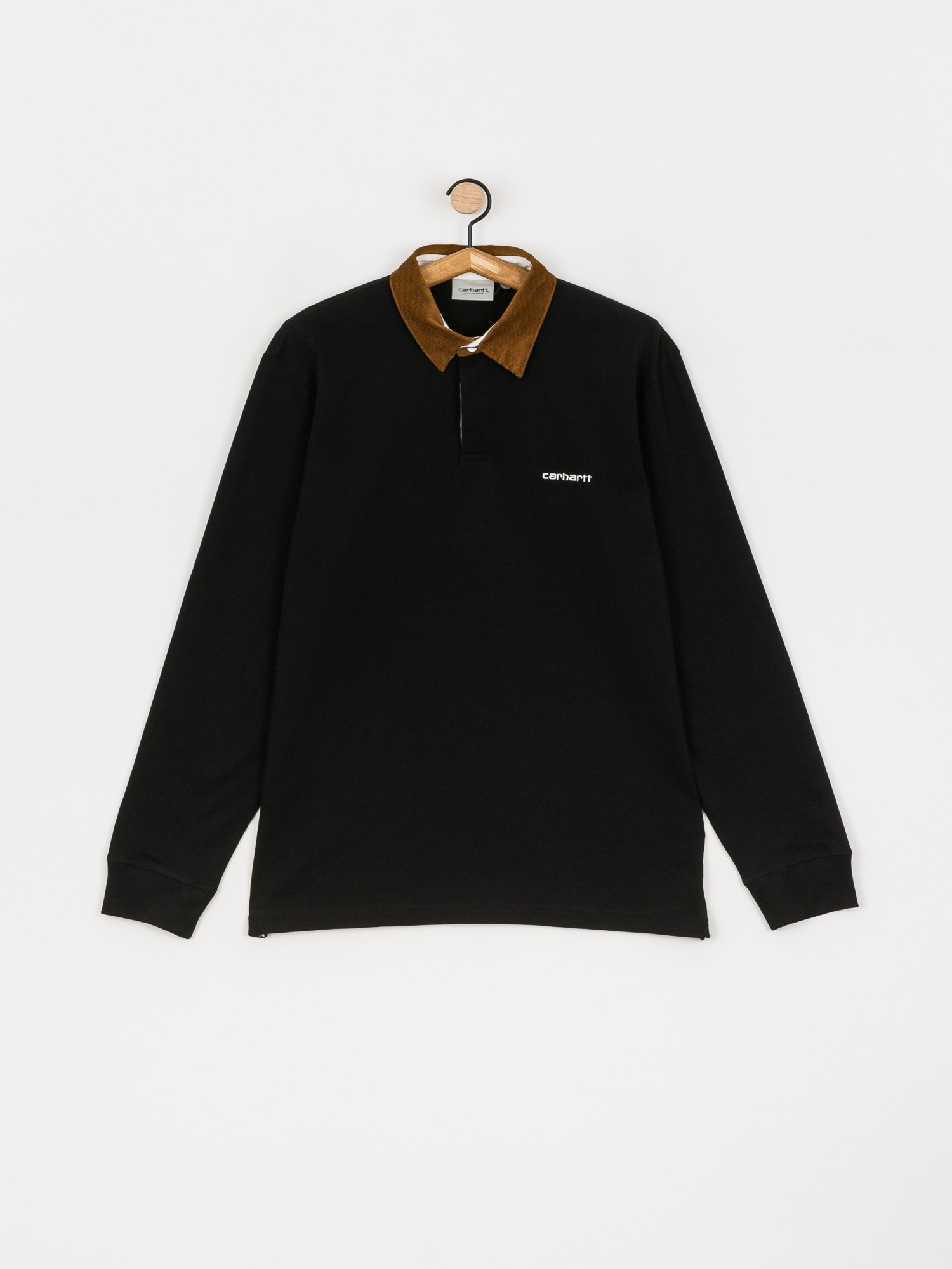 Polo Carhartt WIP Cord Rugby (black/h brown/white)