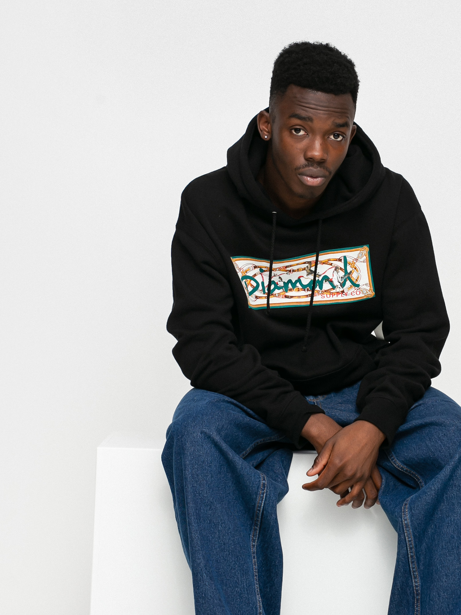 Bluza z kapturem Diamond Supply Co. Chesapeake Box Logo HD (black)