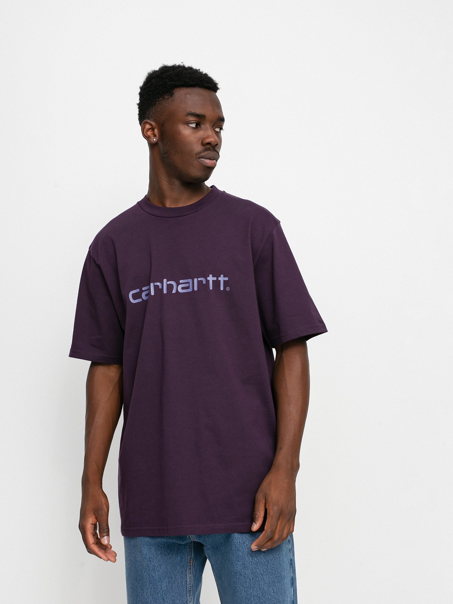 T-shirt Carhartt WIP Script (dark iris/cold viola)