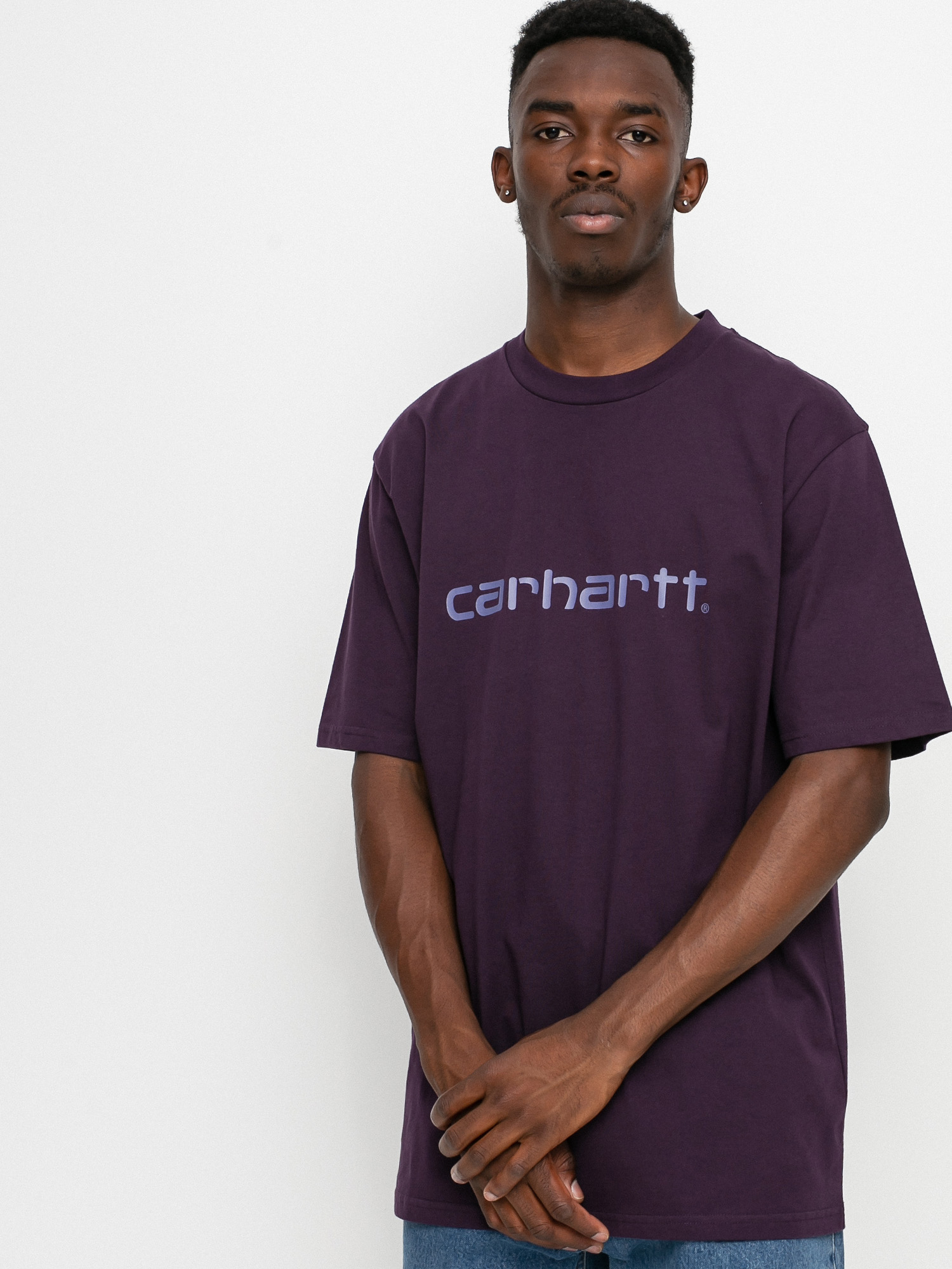 T-shirt Carhartt WIP Script (dark iris/cold viola)